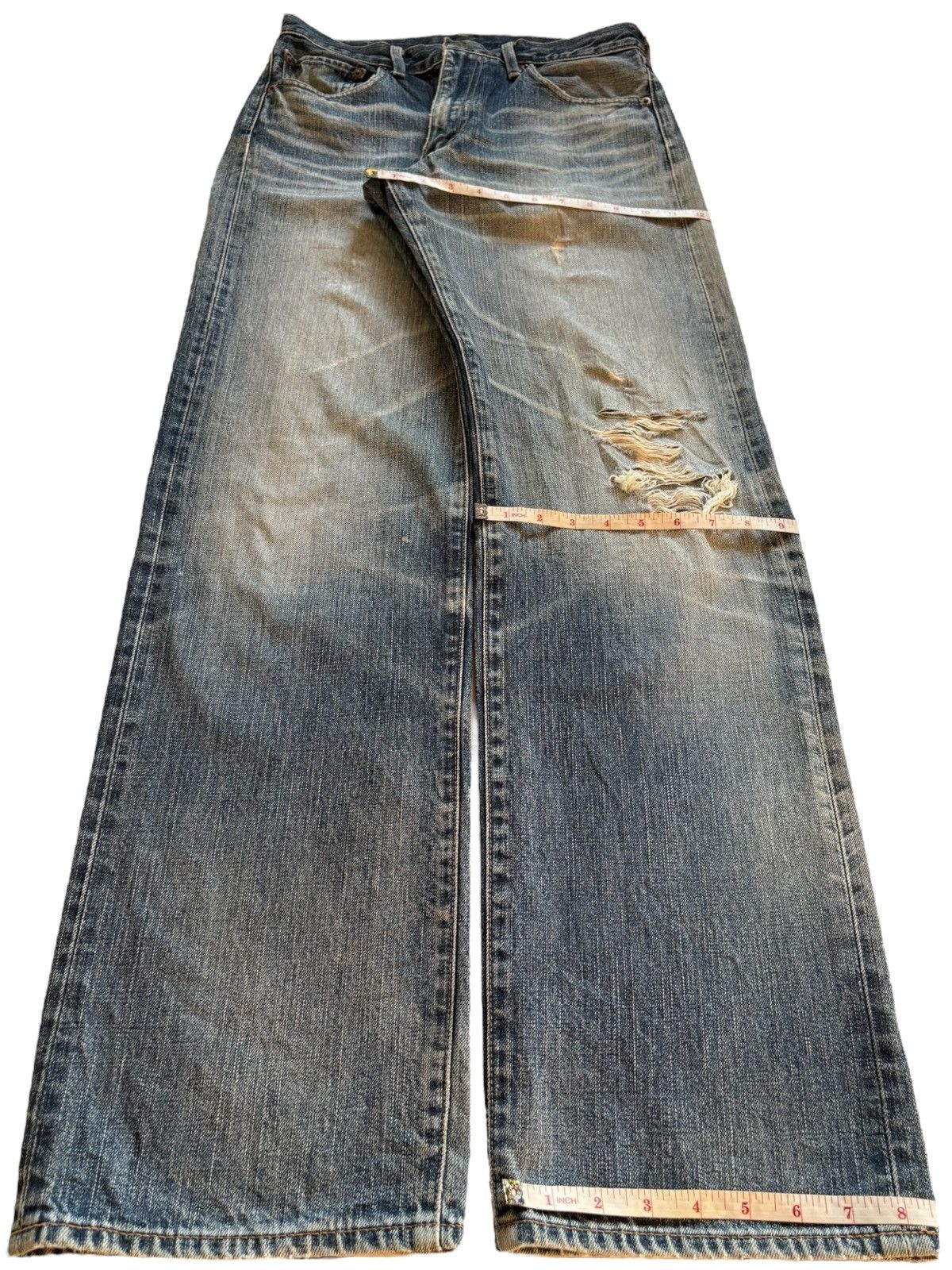 LVC × Levi's × Levi's Vintage Clothing Vintage 90s Levis 510 Mud Wash Distressed Rip Baggy Jeans Size US 30 / EU 46 - 14 Thumbnail