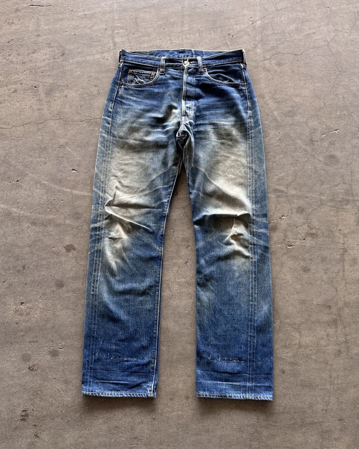 TOYS McCOY 🔥CRAZY Joe McCoy Salvedge Faded Denim Jeans Size US 30 / EU 46 - 2 Thumbnail