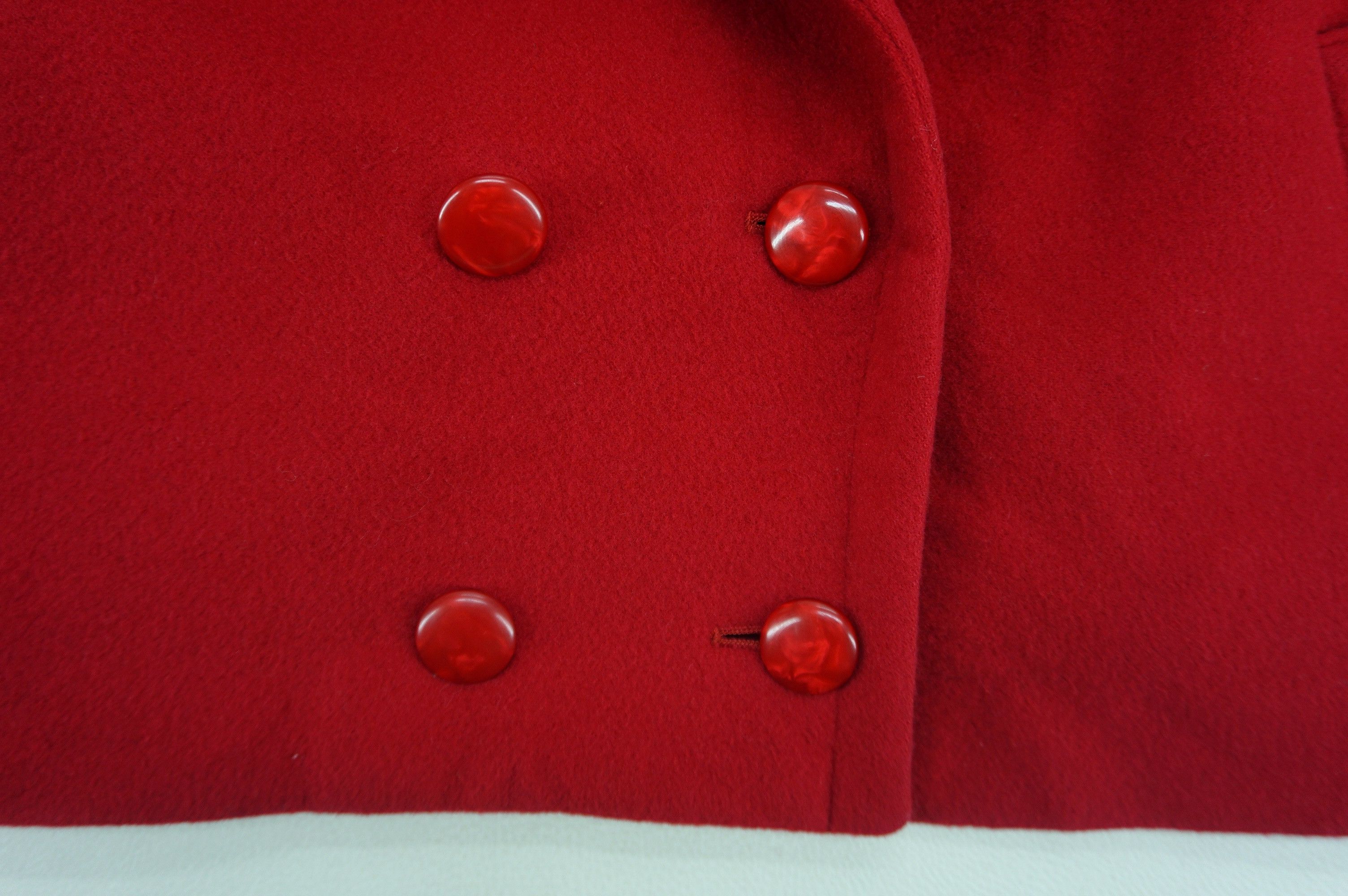 Max Mara Alta Made Jacket Red Wool Sailor Coat Size S / US 4 / IT 40 - 7 Thumbnail