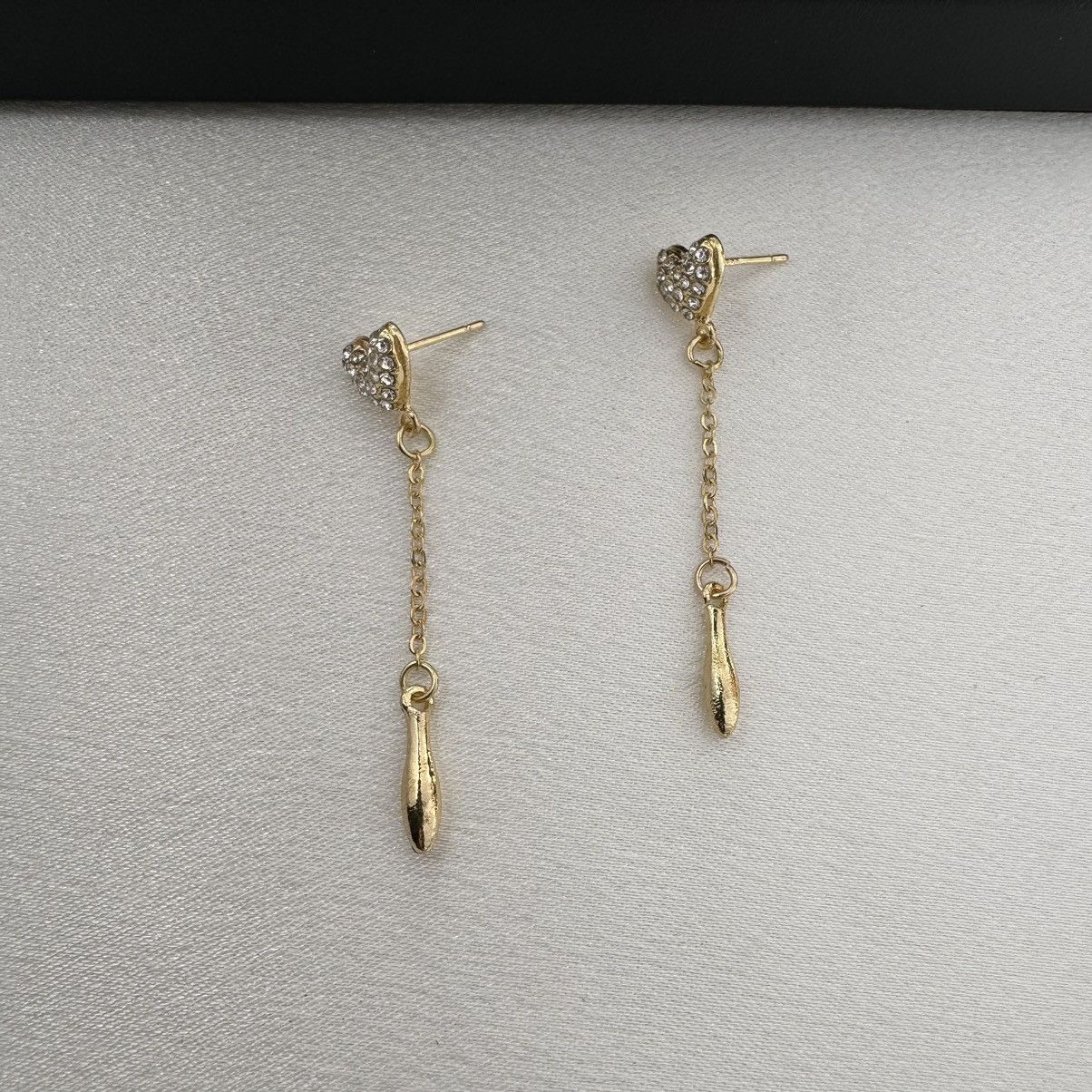 Other Love Heart Dangle Drop Earrings for Women Size ONE SIZE - 1 Thumbnail