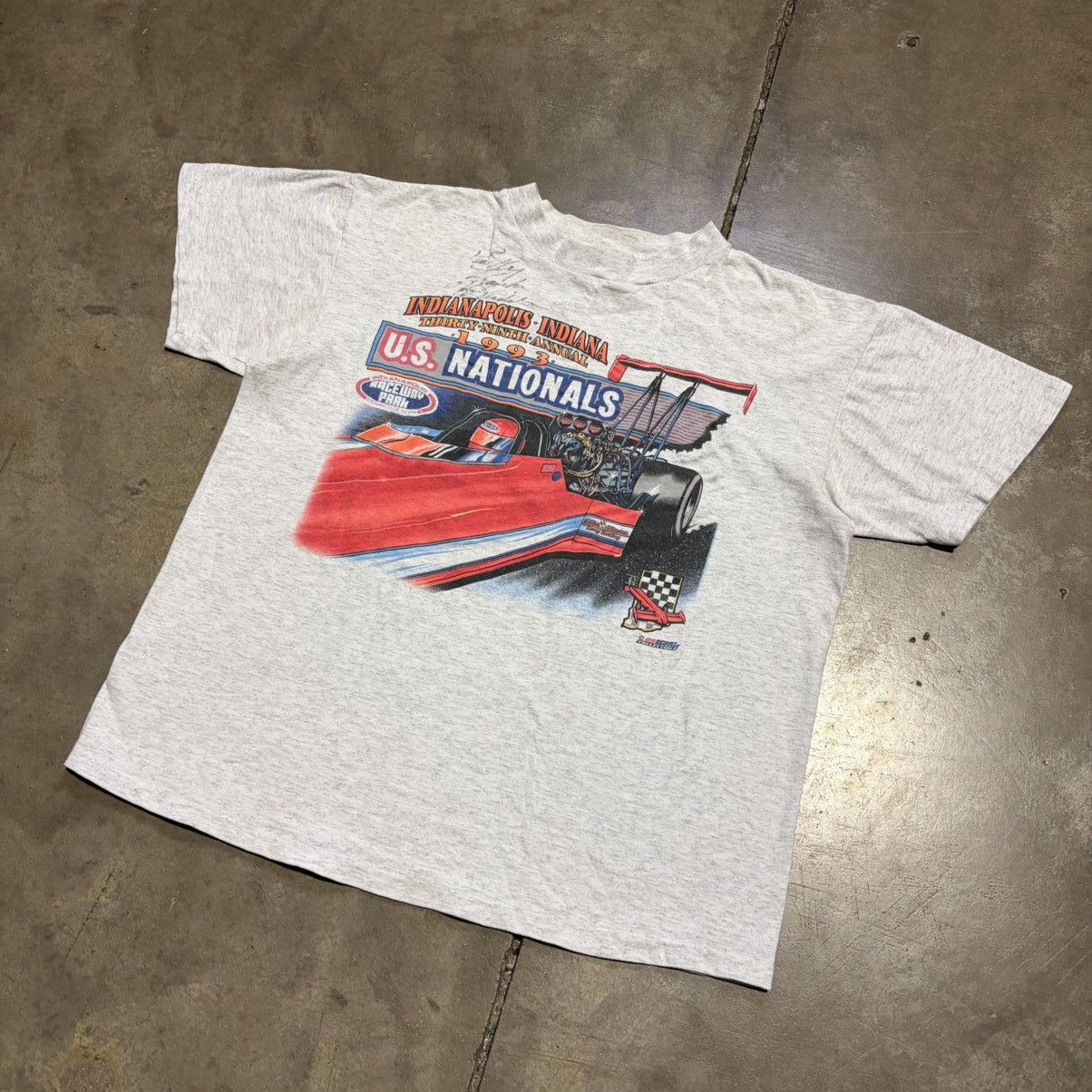 Vintage Vintage NHRA Drag Racing Graphic Tee US Nationals 90s USA Size US L / EU 52-54 / 3 - 2 Thumbnail