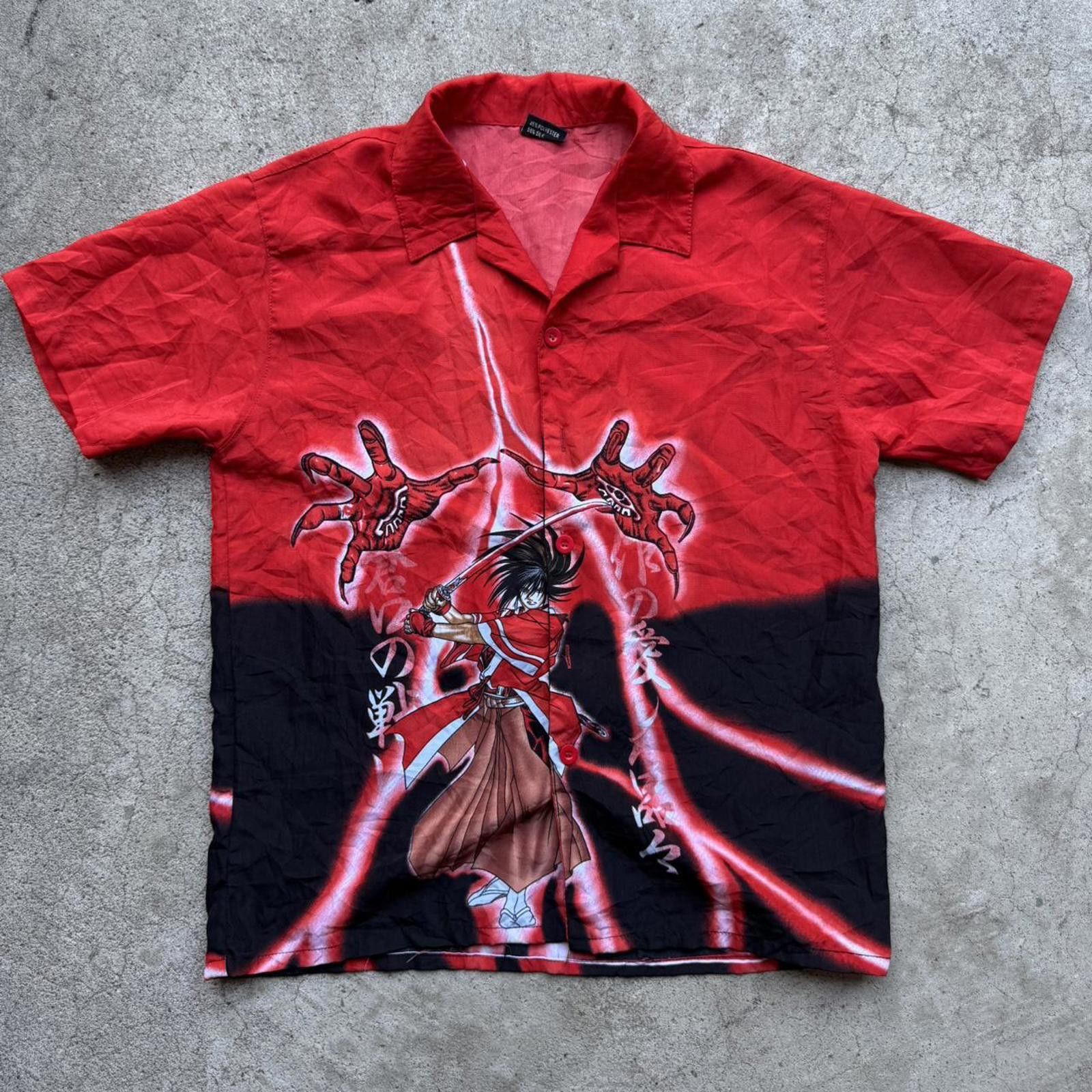 Other Y2K Red and black anime graphic button up shirt Size XS / US 0-2 / IT 36-38 - 1 Thumbnail