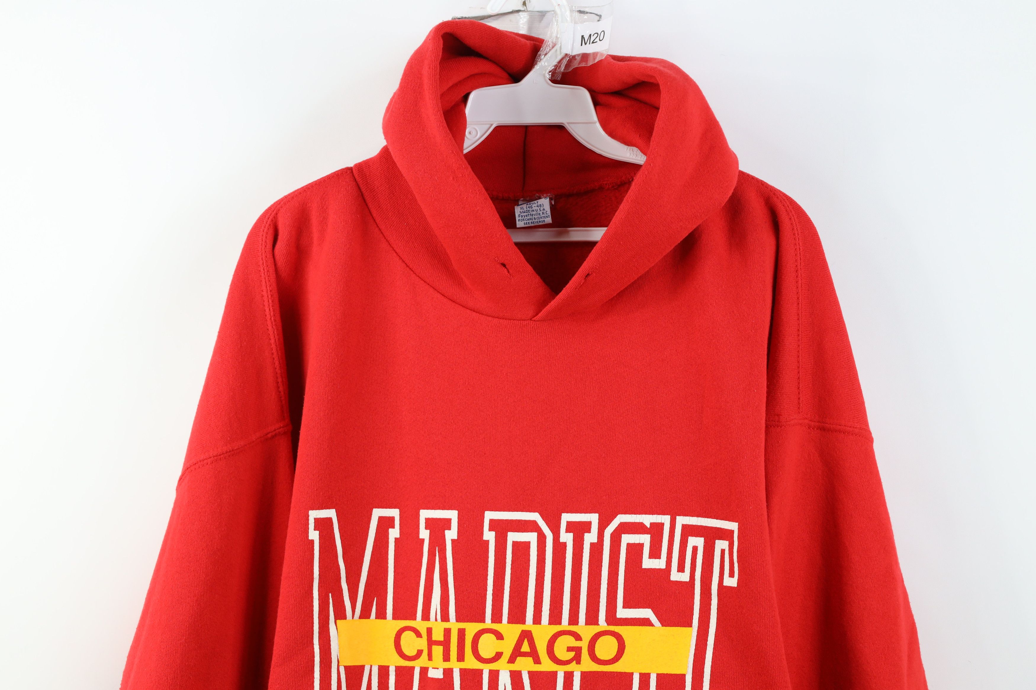 Vintage Vintage 80s 90s Marist Chicago Hoodie Sweatshirt Red USA Size US XL / EU 56 / 4 - 2 Thumbnail