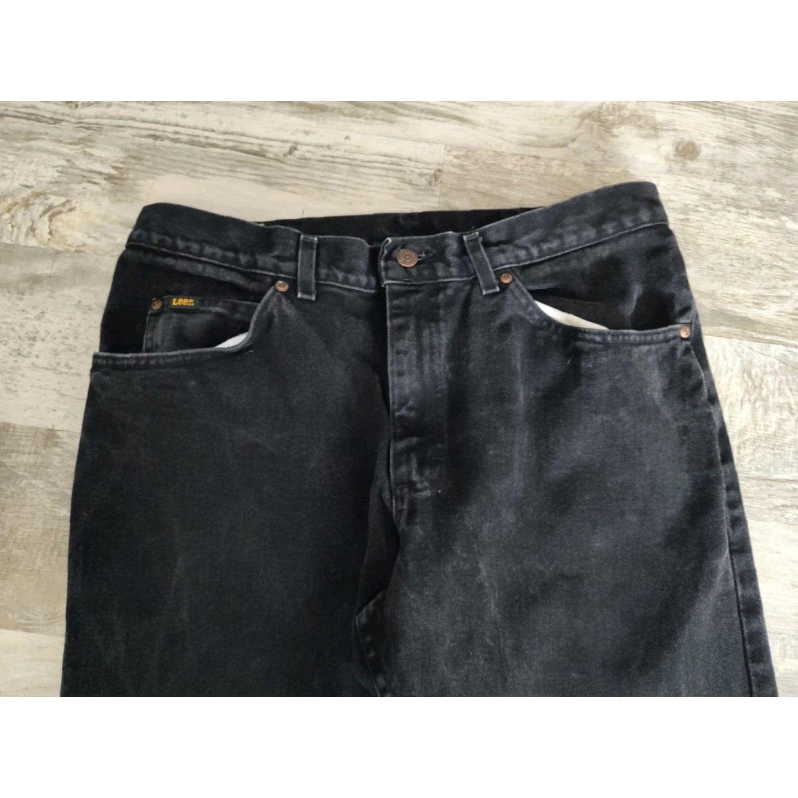 Lee Vintage Lee Jeans Men 36x30 Straight Fit Baggy Black 90s Grunge Made in USA Size US 36 / EU 52 - 4 Thumbnail