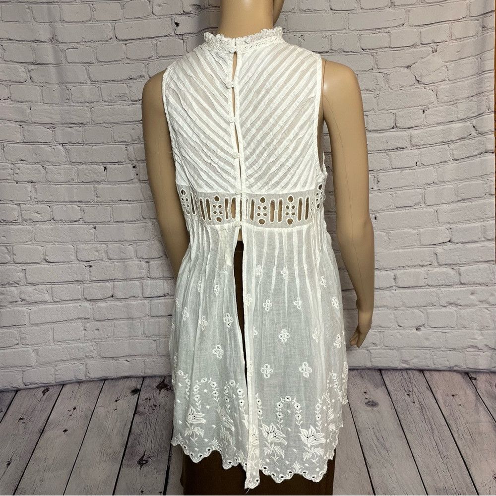 Free People New Free People White Eloise Embroidered Tunic Size XS Size XS / US 0-2 / IT 36-38 - 5 Thumbnail