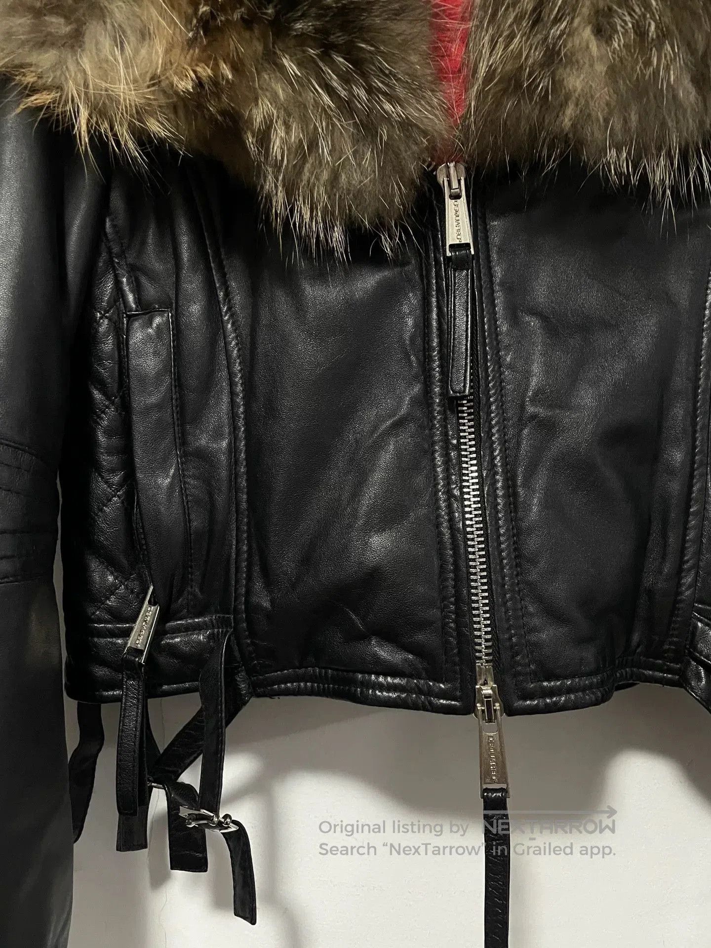 Dsquared2 Dsquared2 Oversized Collar Leather Jacket. Size L / US 10 / IT 46 - 4 Thumbnail