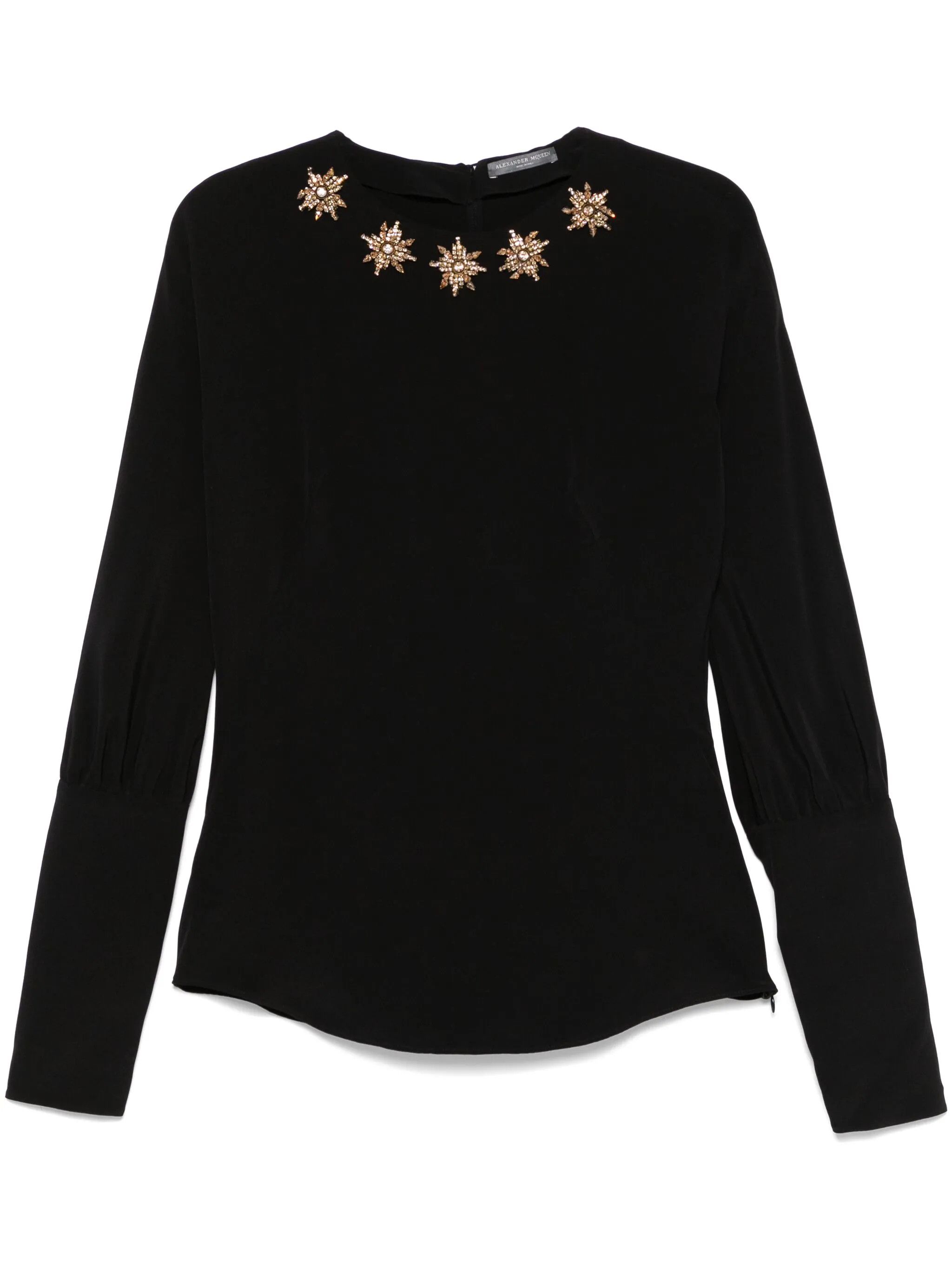 Alexander McQueen o1y0325 Silk Top in Black Size XS / US 0-2 / IT 36-38 - 1 Thumbnail