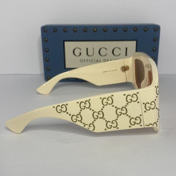 Gucci Gucci Rectangular Sunglasses with GG0983s Ivory - Gucci Eyew Size ONE SIZE - 10 Thumbnail