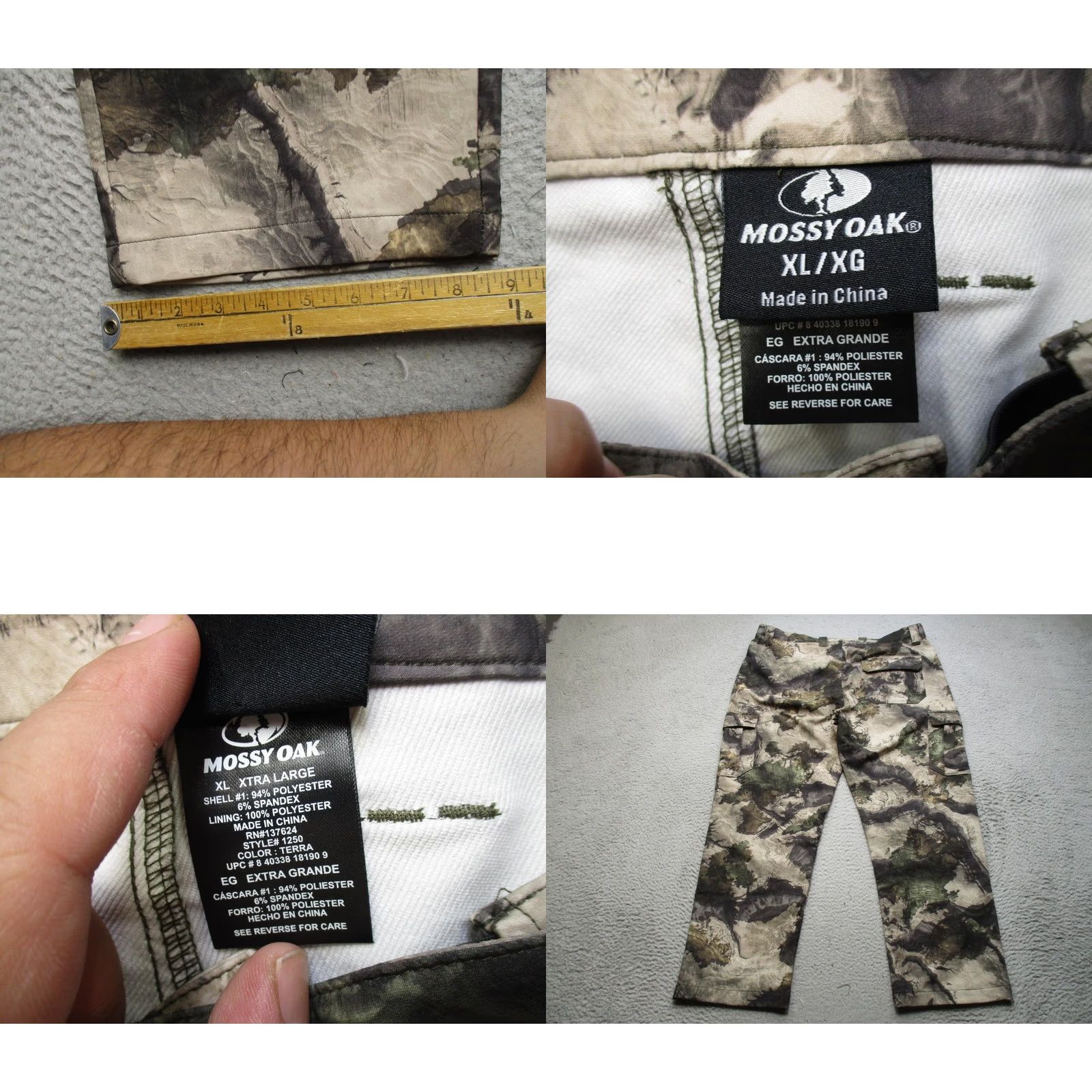 Vintage Mossy Oak Pants Mens XL Green Terra Camo Cargo Stretch Hunting Outdoor Workwear Size US 36 / EU 52 - 8 Thumbnail