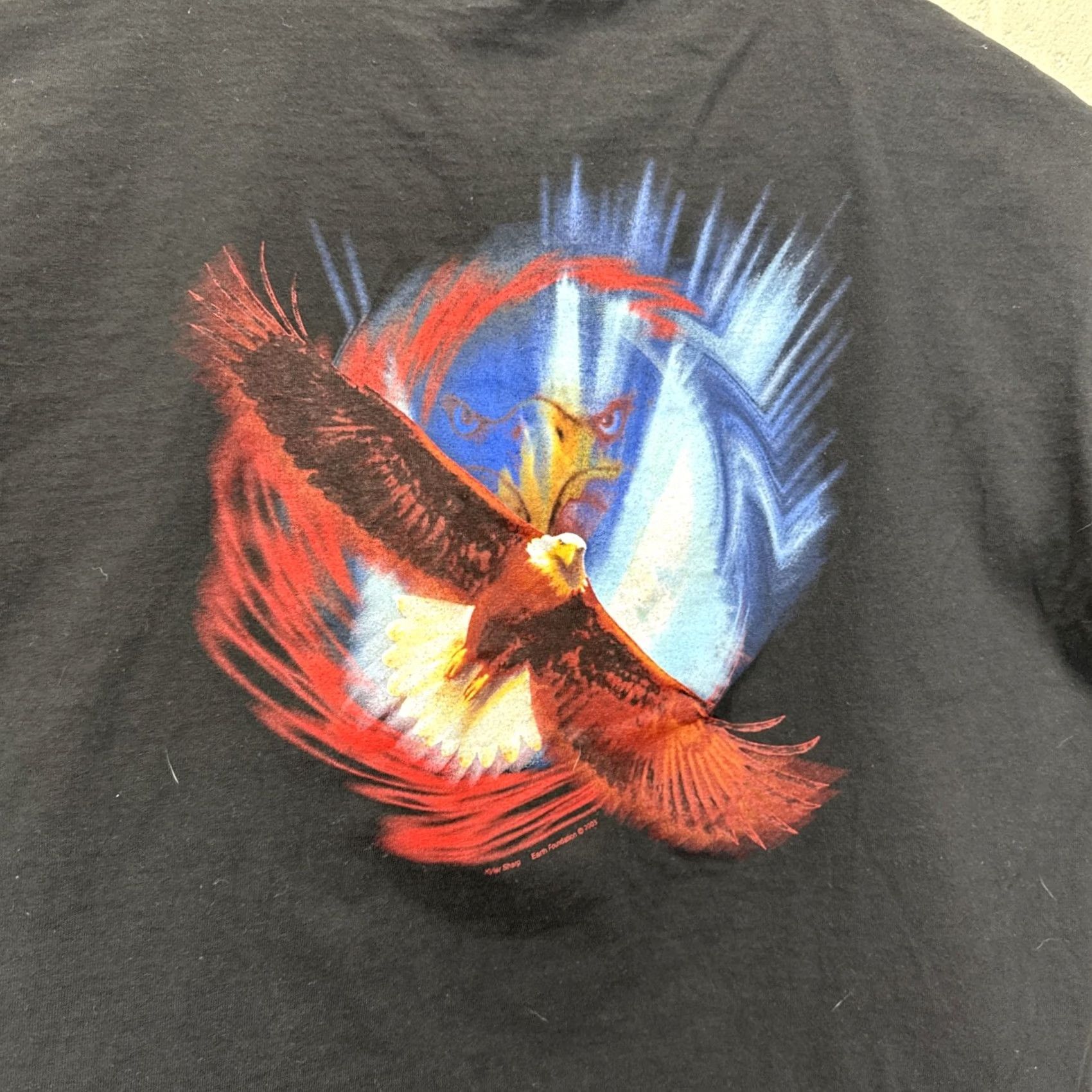 Vintage VINTAGE American Spirit T Shirt Motorcycle Biker Born To Be Wild Eagle Large Black Cotton Alore Size US L / EU 52-54 / 3 - 2 Thumbnail