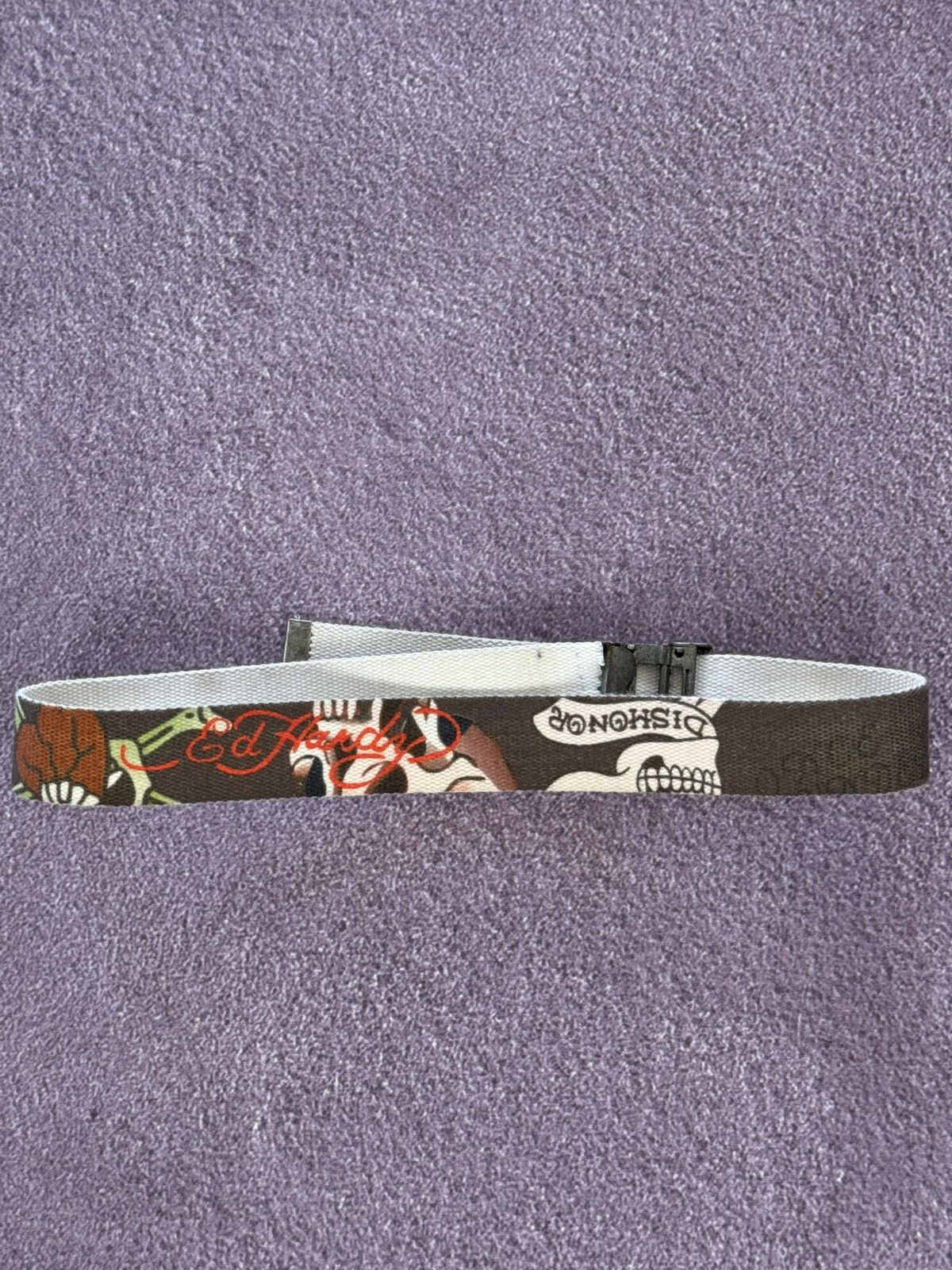 Ed Hardy Vintage Ed Hardy Multicolour Y2K Streetwear Cotton Belt Size ONE SIZE - 6 Thumbnail