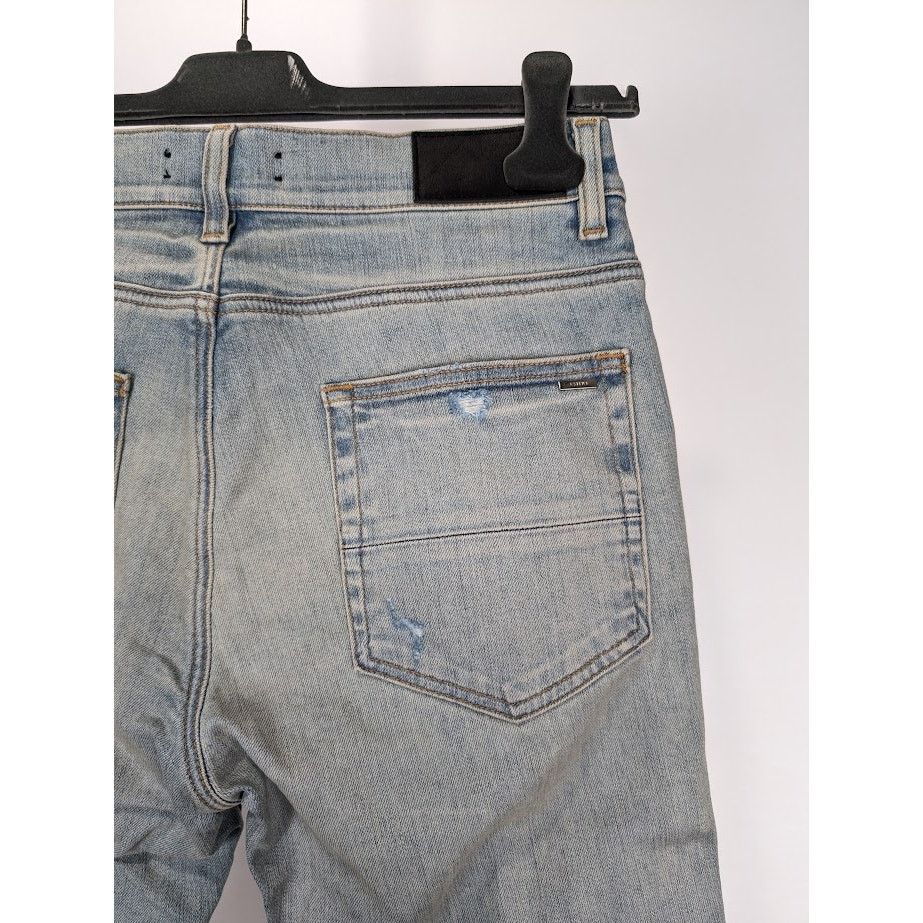 Amiri o1rshd1 Print Drip Logo Jeans in Clay Indigo Size US 32 / EU 48 - 19 Thumbnail