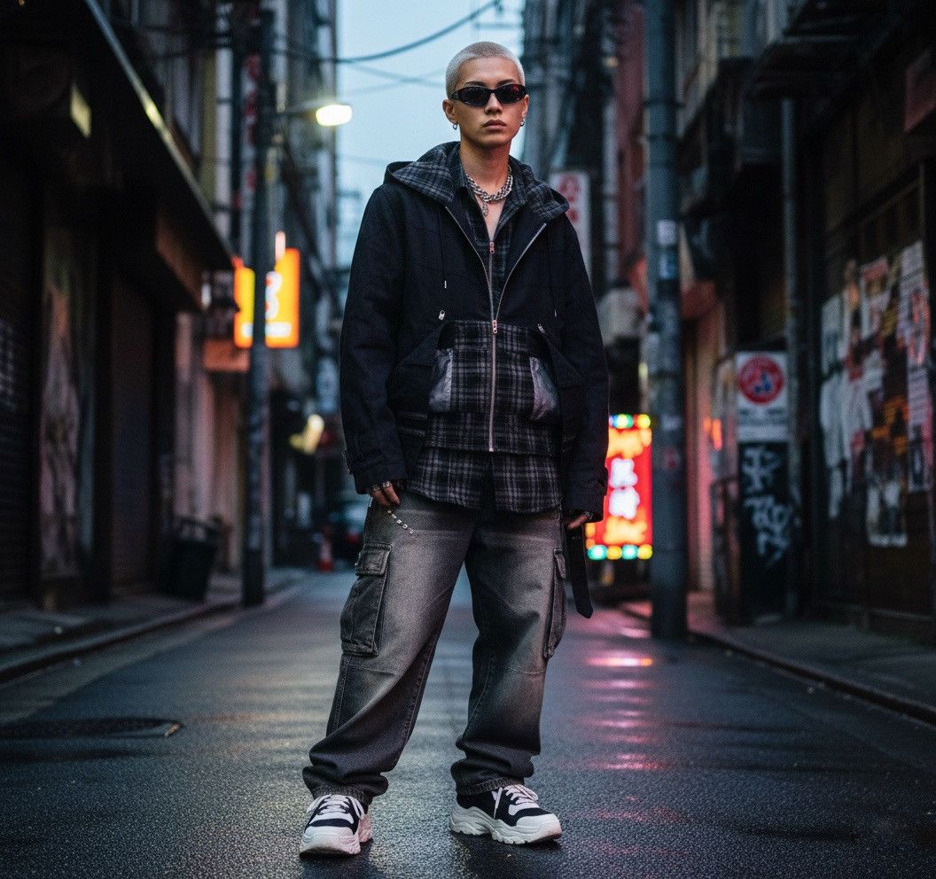 Japanese Brand Amp By Manydope Double Layer Jacket Punk Gothic Style Size US L / EU 52-54 / 3 - 1 Thumbnail