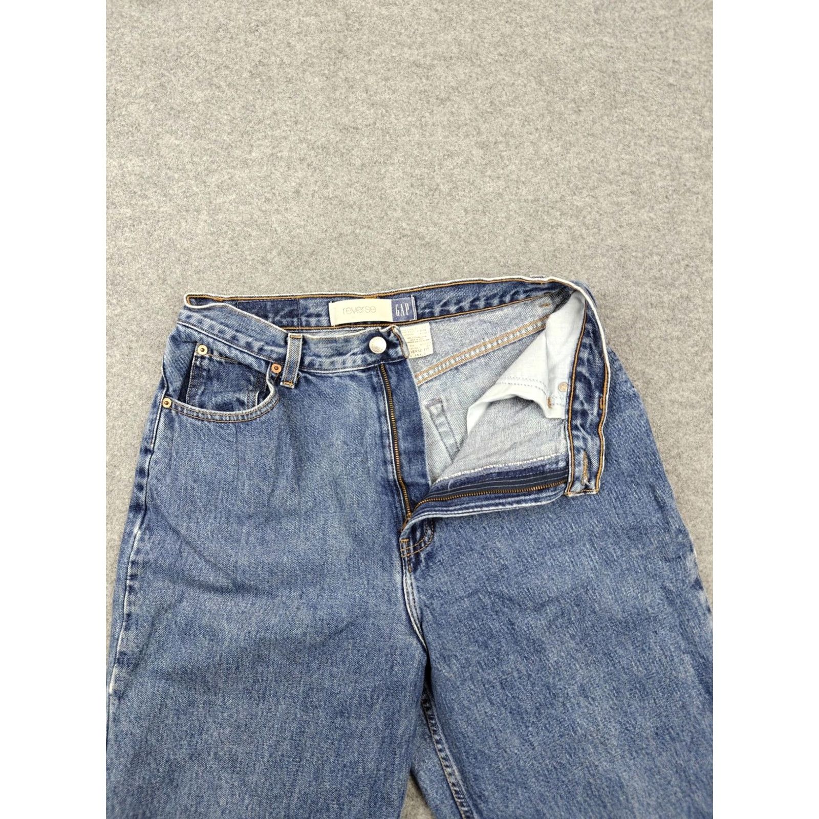 Gap VINTAGE Gap Jeans Womens 14 Ankle High Rise Denim 100% Cotton Blue United States 5-Pocket Logo Button Zip Mens? Size 36" / US 14 / IT 50 - 2 Thumbnail