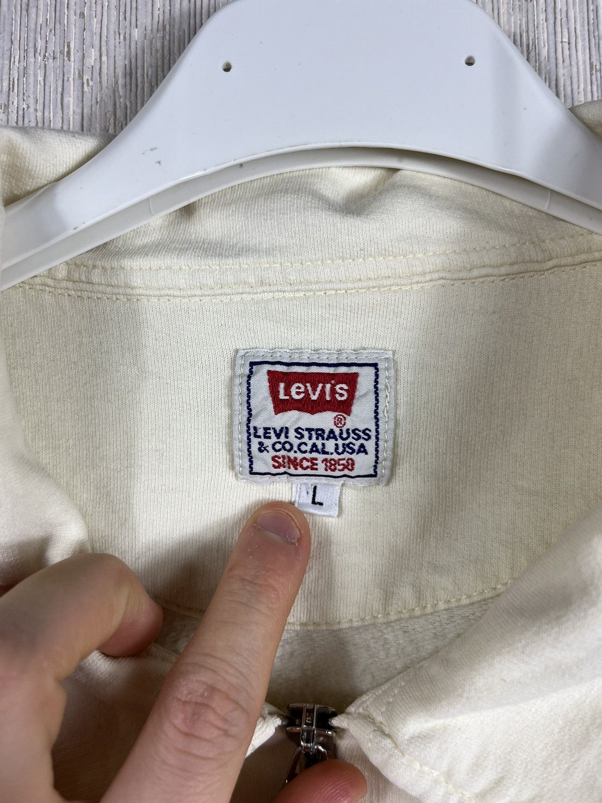 Levi's × Levi's Vintage Clothing × Vintage Vintage 70s Levi’s blue jeans half zip sweatshirt polo Size US L / EU 52-54 / 3 - 10 Thumbnail