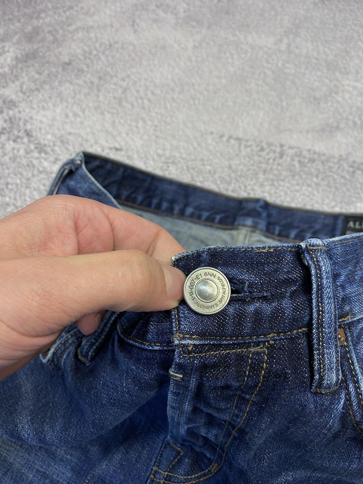 Allsaints AllSaints Kanaba Pistol Fit Blue Distressed Jeans Size US 30 / EU 46 - 7 Thumbnail