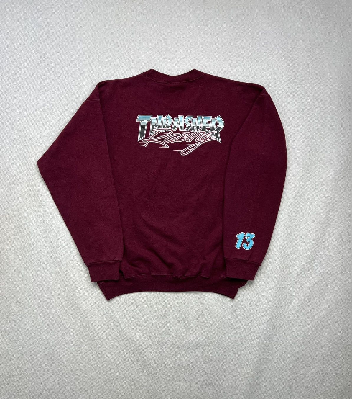 Thrasher Sweatshirt Thrasher Racing 13 Skate Vintage Size US M / EU 48-50 / 2 - 1 Thumbnail