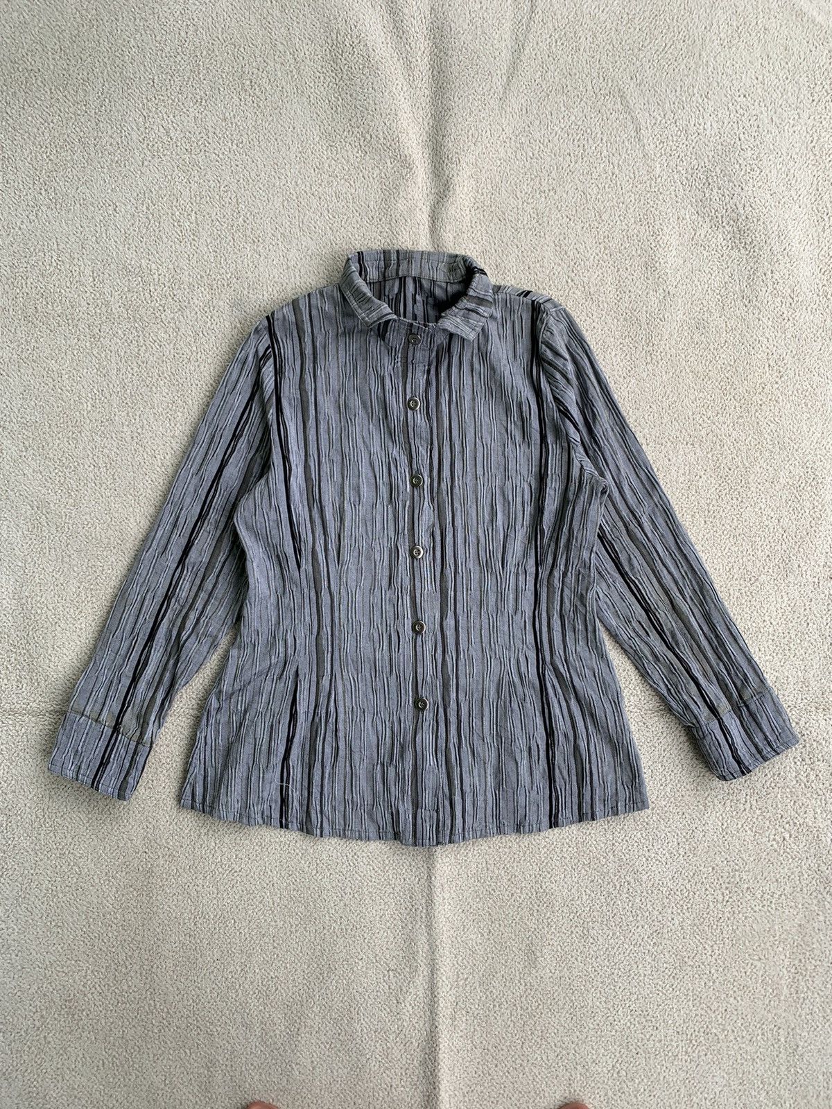 Issey Miyake × Japanese Brand × Vintage Vtg Luciano feretti 3D pattern pleated Style Size M / US 6-8 / IT 42-44 - 1 Thumbnail
