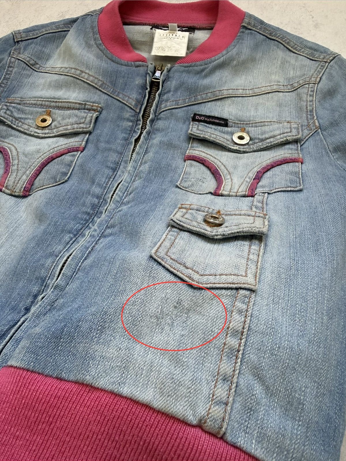 Dolce & Gabbana Vintage Dolce Gabbana Blue/Pink Denim Jacket Size 28/42 Size M / US 6-8 / IT 42-44 - 20 Thumbnail