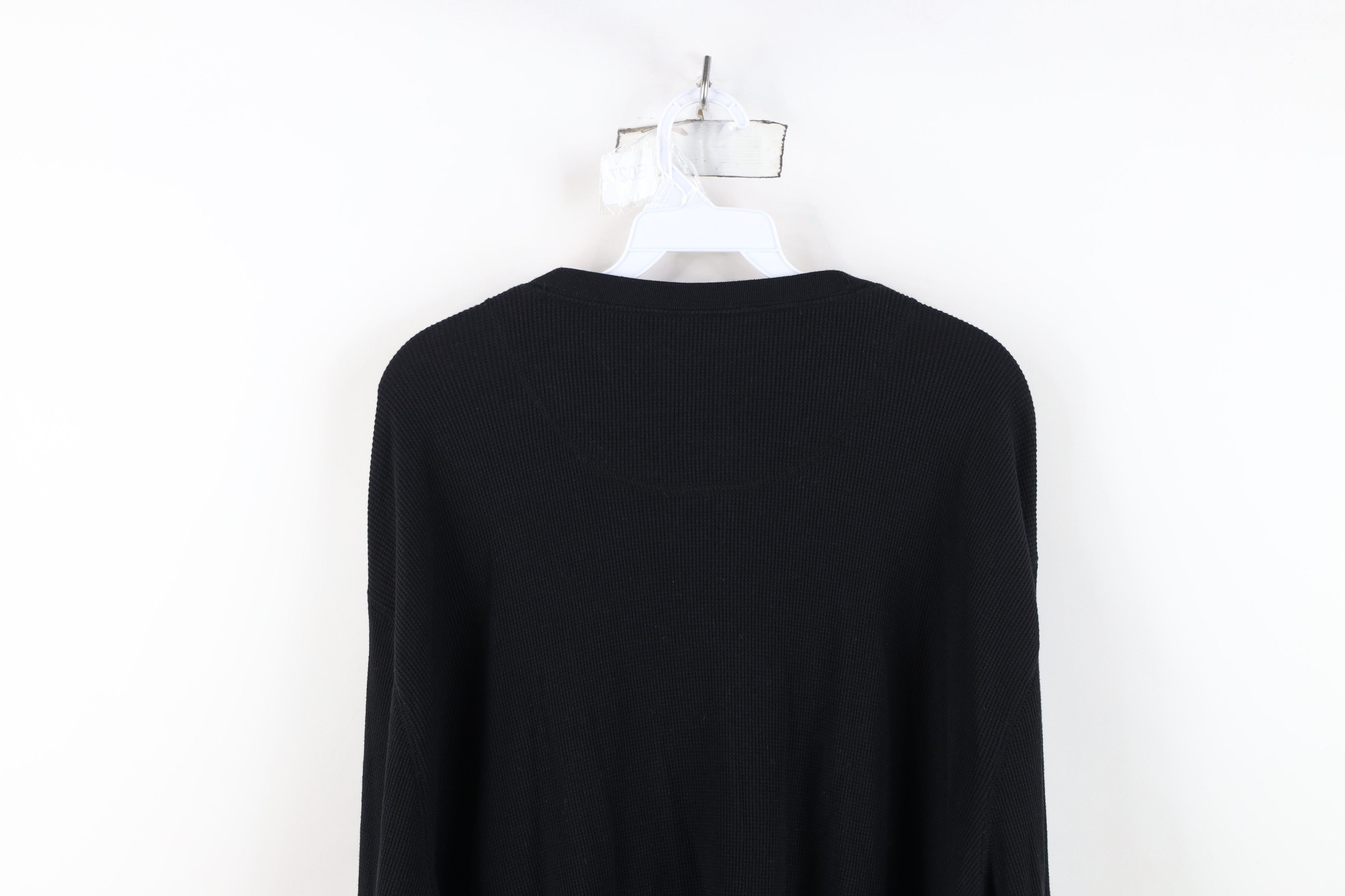 Vintage Vintage Streetwear Thermal Waffle Knit Henley T-Shirt Black Size US XXL / EU 58 / 5 - 13 Thumbnail