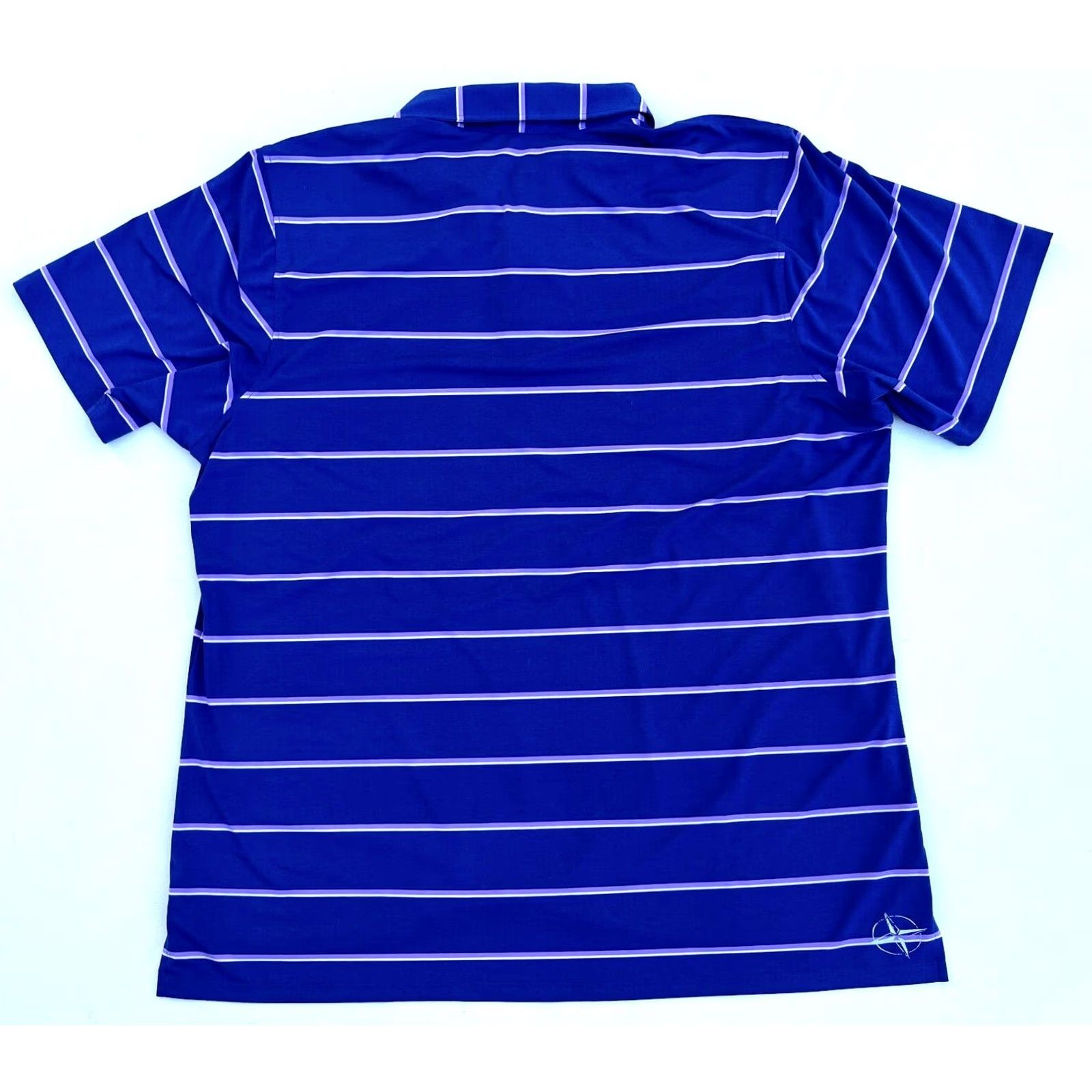Vintage Draddy Sport Performance Polo Shirt Striped Polo Made in USA XL Blue Mens Shirt Size US XL / EU 56 / 4 - 2 Thumbnail