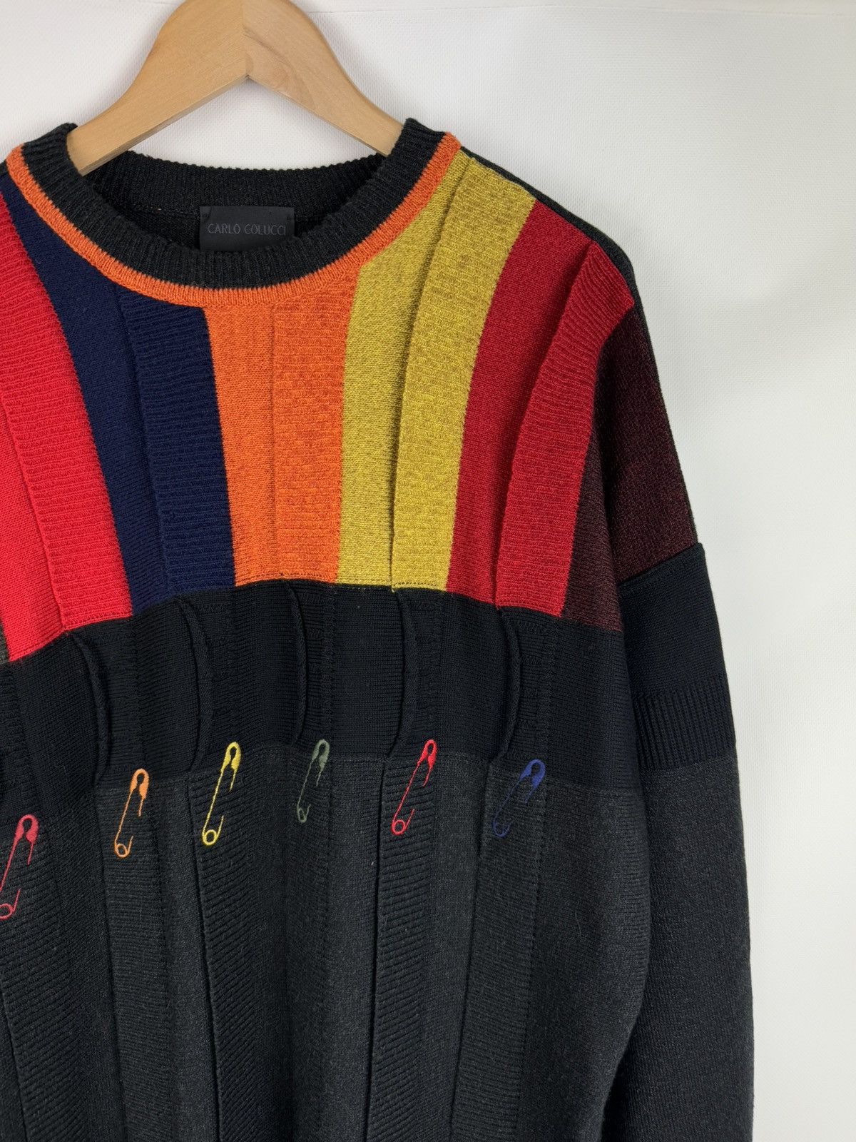 Carlo Colucci × Vintage Carlo Colucci Men’s 3D Knit Cotton / Wool Sweater Pullover Size US XL / EU 56 / 4 - 5 Thumbnail