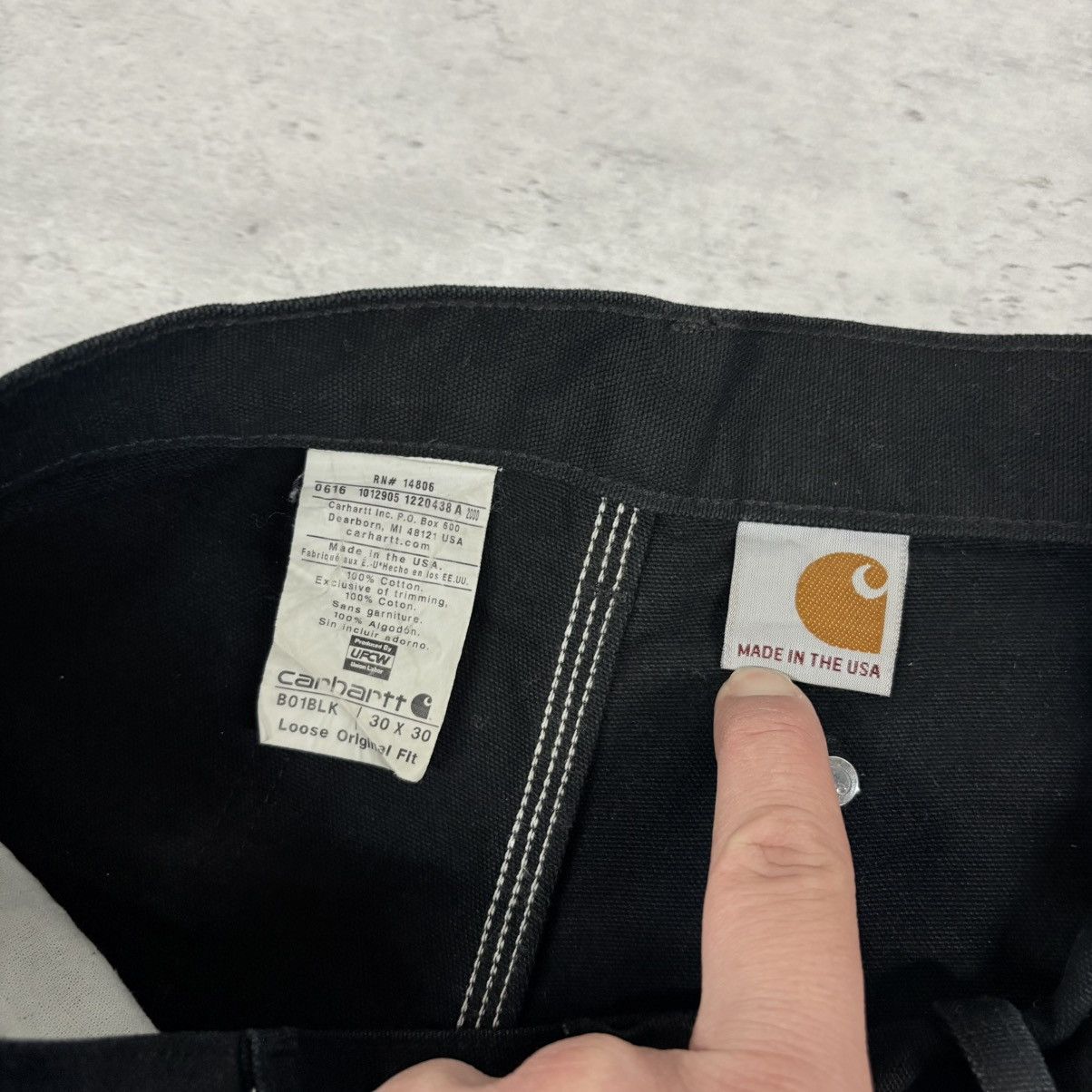 Carhartt × Vintage 90s crazy distressed vintage Carhartt double knee faded blk Size US 30 / EU 46 - 3 Thumbnail