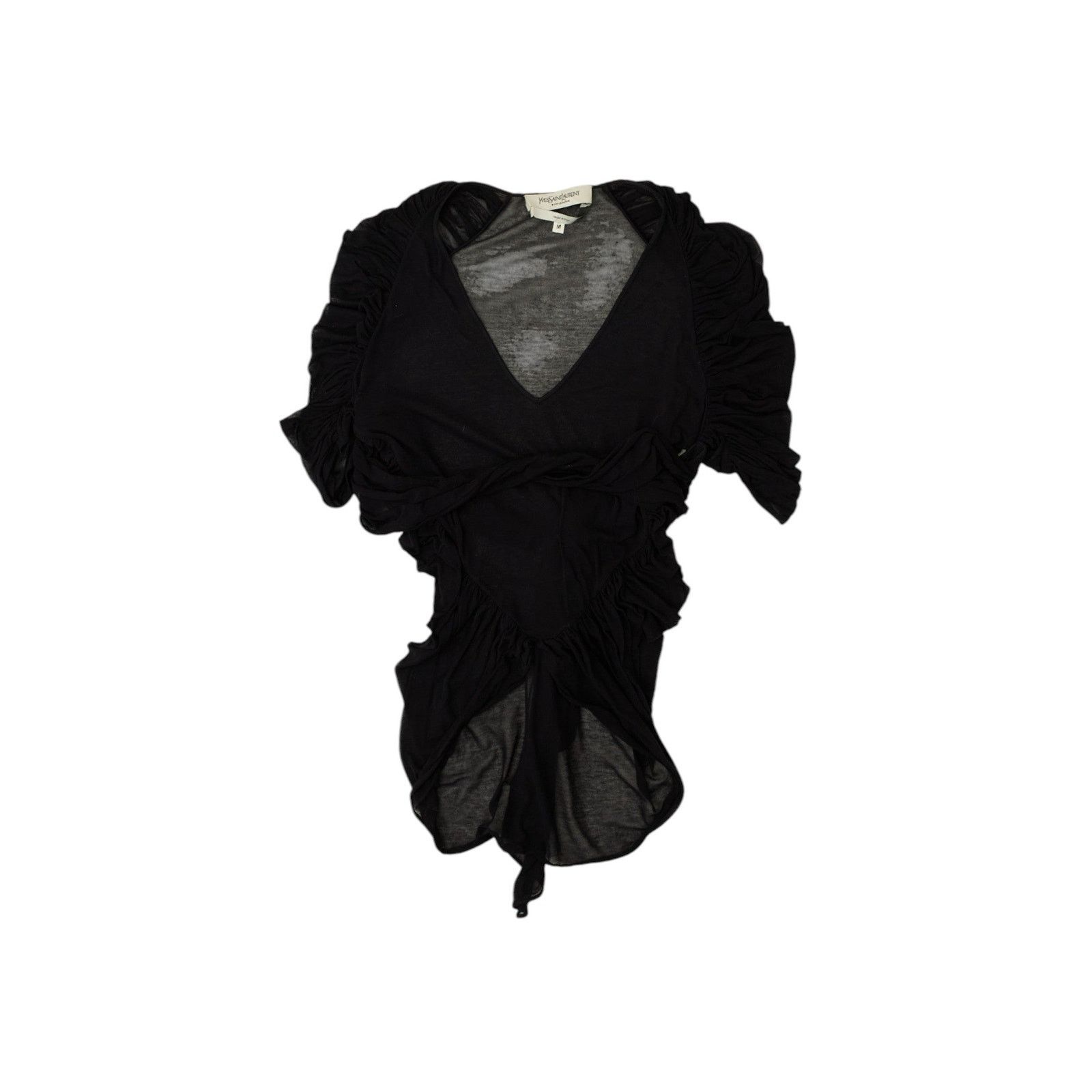 Yves Saint Laurent by Tom Ford S/S 2003 Navy Sheer Top Size M / US 6-8 / IT 42-44 - 1 Thumbnail