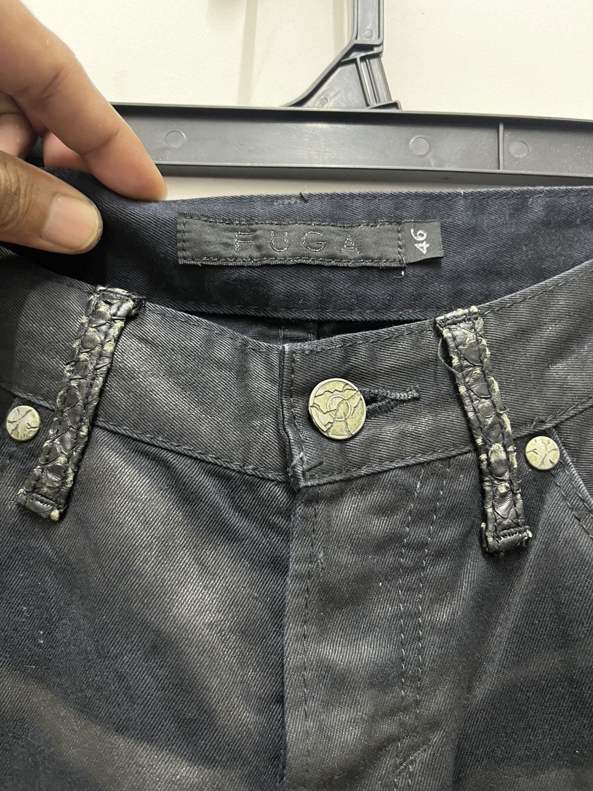 Japanese Brand Fuga Japan Black Rusty Zipper Leg Flared Denim Pants W32 Size US 32 / EU 48 - 6 Thumbnail