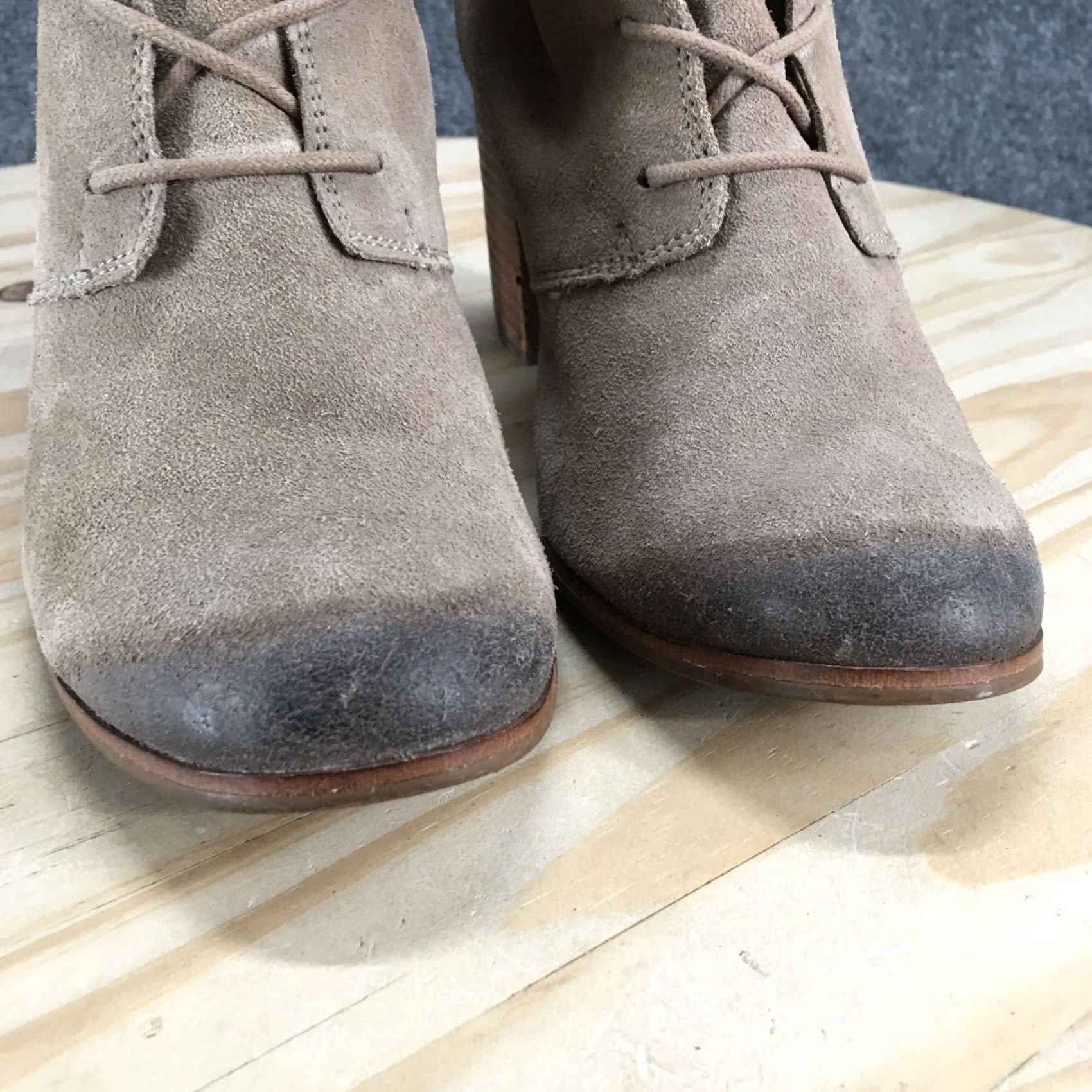 Toms TOMS Boots Womens 10 Lunata Bootie Beige Lace Up Casual Ankle Top Block 10008991 Size L / US 10 / IT 46 - 4 Thumbnail