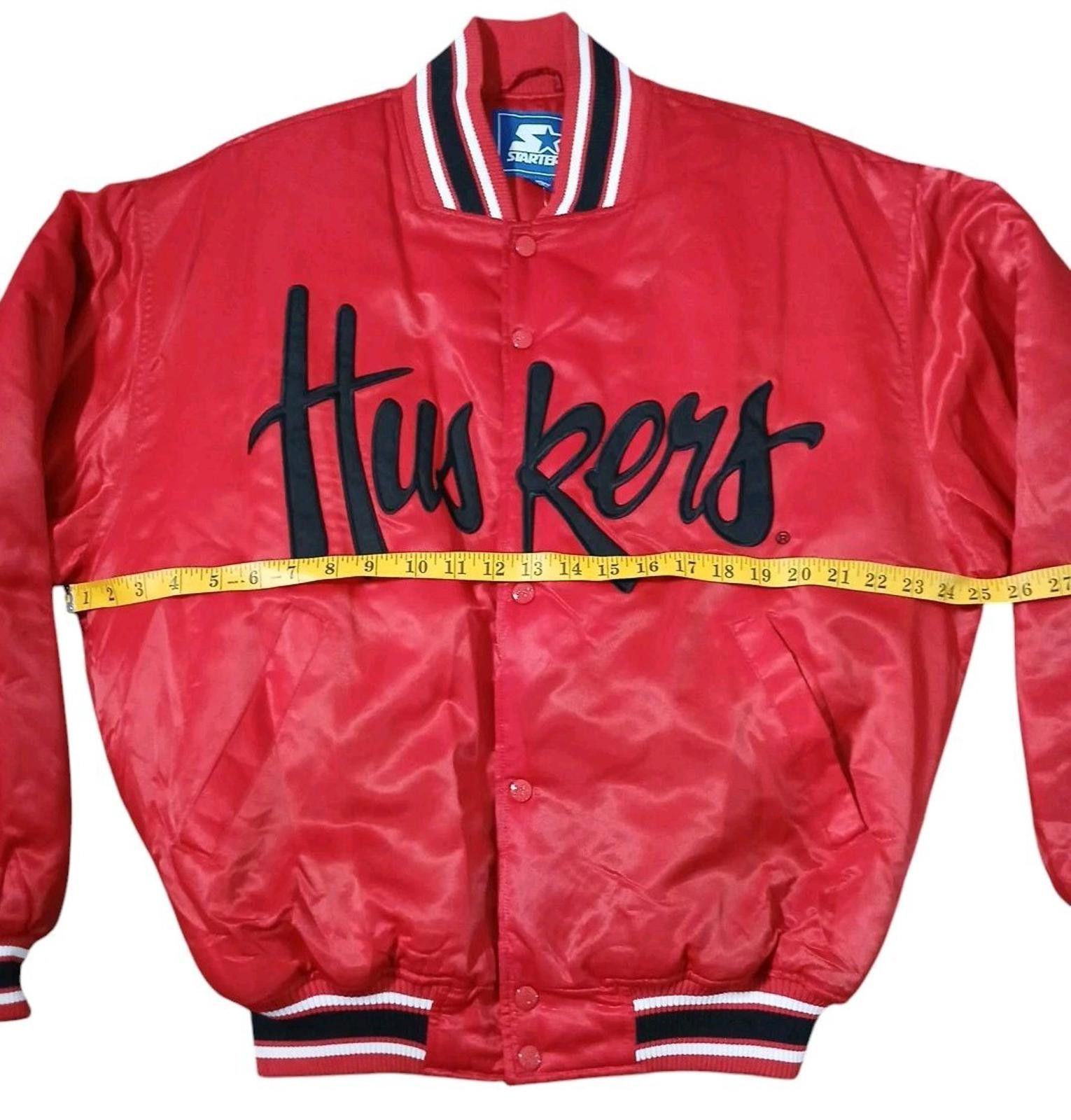 Starter STARTER NEBRASKA CORN HUSKERS Sz M Red Satin Bomber Jacket Size US M / EU 48-50 / 2 - 6 Thumbnail