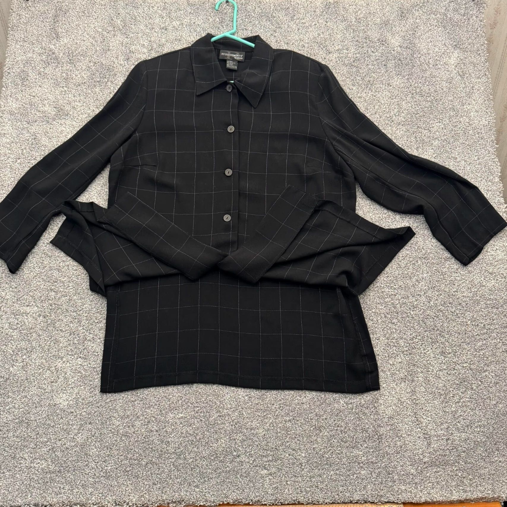 Vintage VINTAGE Requirements Top Women 16W Plus Size Windowpane Check Y2K Office Preppy Shirt Size XXL / US 16-18 / IT 52-54 - 5 Thumbnail