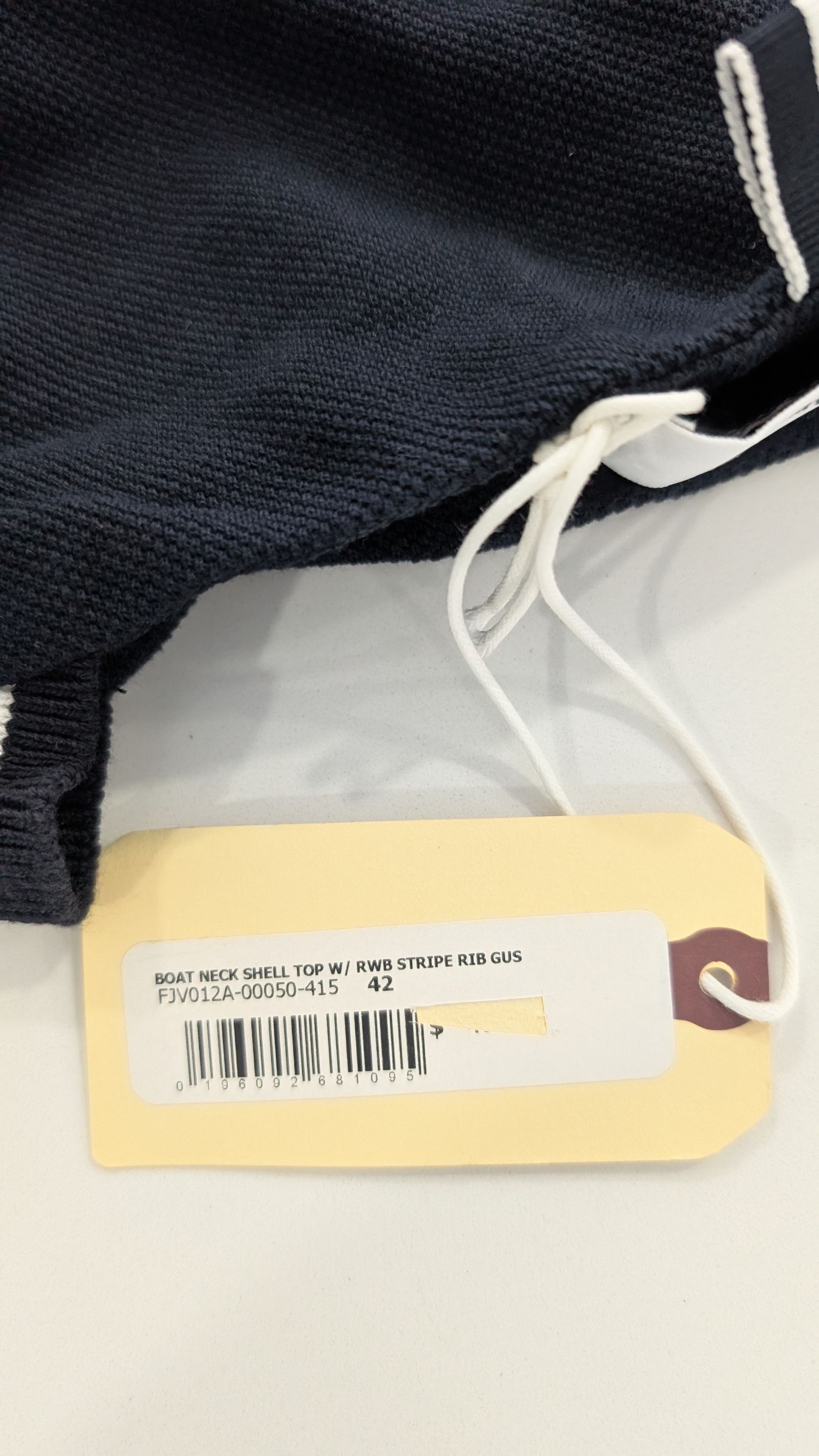 Thom Browne THOM BROWNE New York Boat Neck Top Navy Piqué Size M / US 6-8 / IT 42-44 - 11 Thumbnail