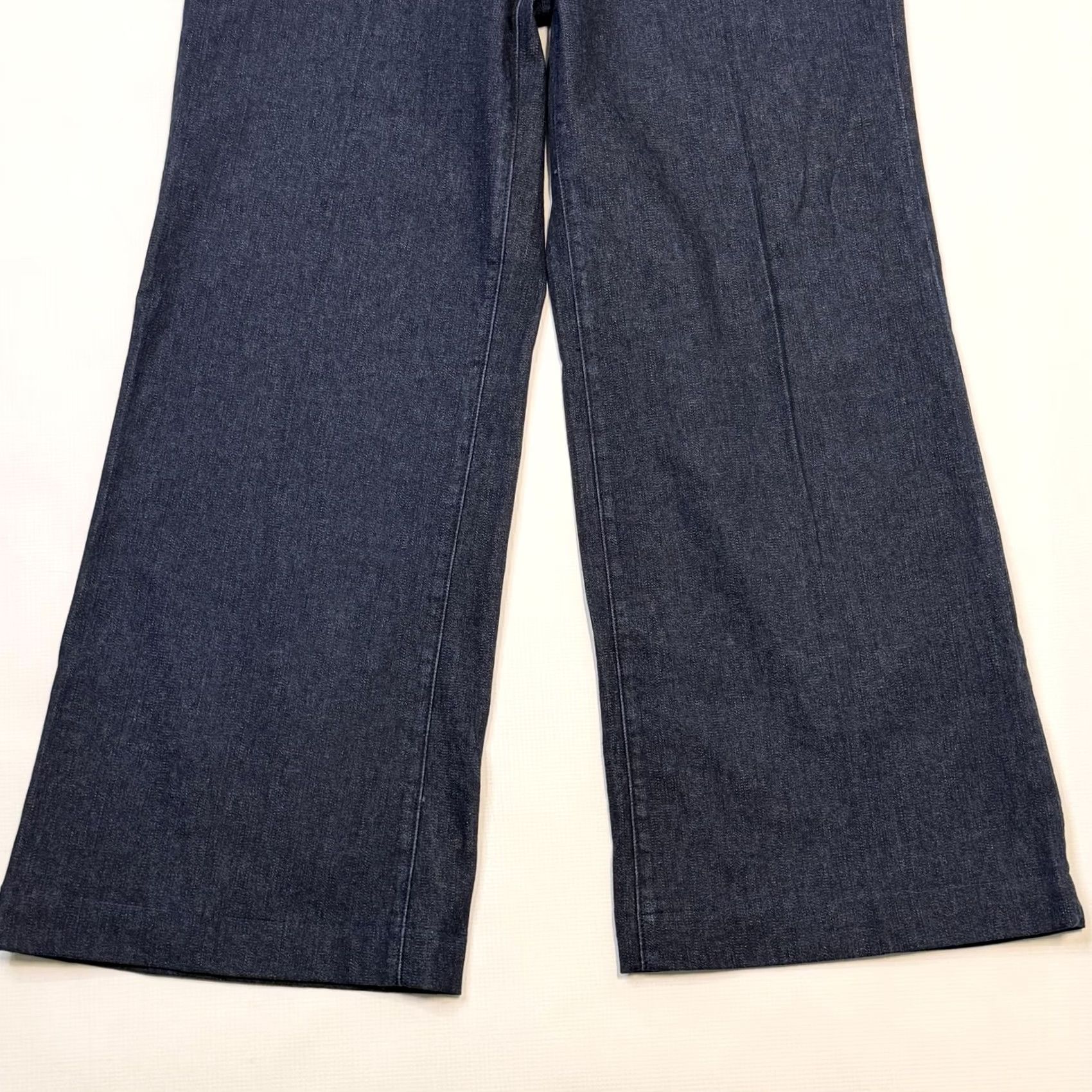 Vintage EDGE by Jen Rade Jeans Womens 10 Blue Wide-Leg High Rise Stretch Denim Dark Wash (High-Rise) Womens Jeans 5-Pocket Design, Zip Closure, 29in Inseam Size 32" / US 10 / IT 46 - 4 Thumbnail