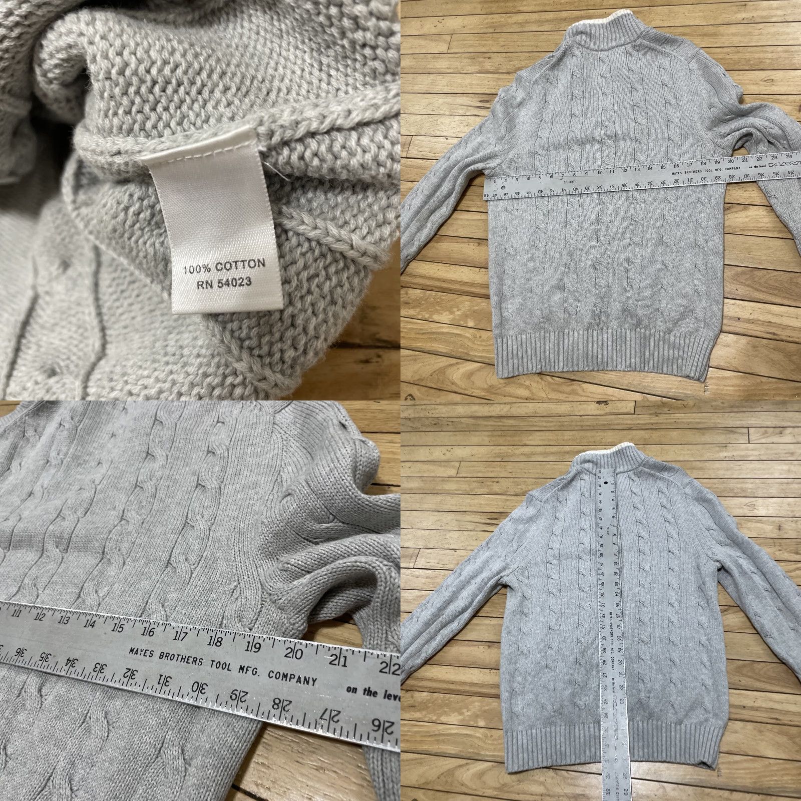 Banana Republic VINTAGE Banana Republic Sweater Men M Gray Cable Knit Open Collar Yacht Old Money Shirt (Not allowed: new words). Size US M / EU 48-50 / 2 - 8 Thumbnail
