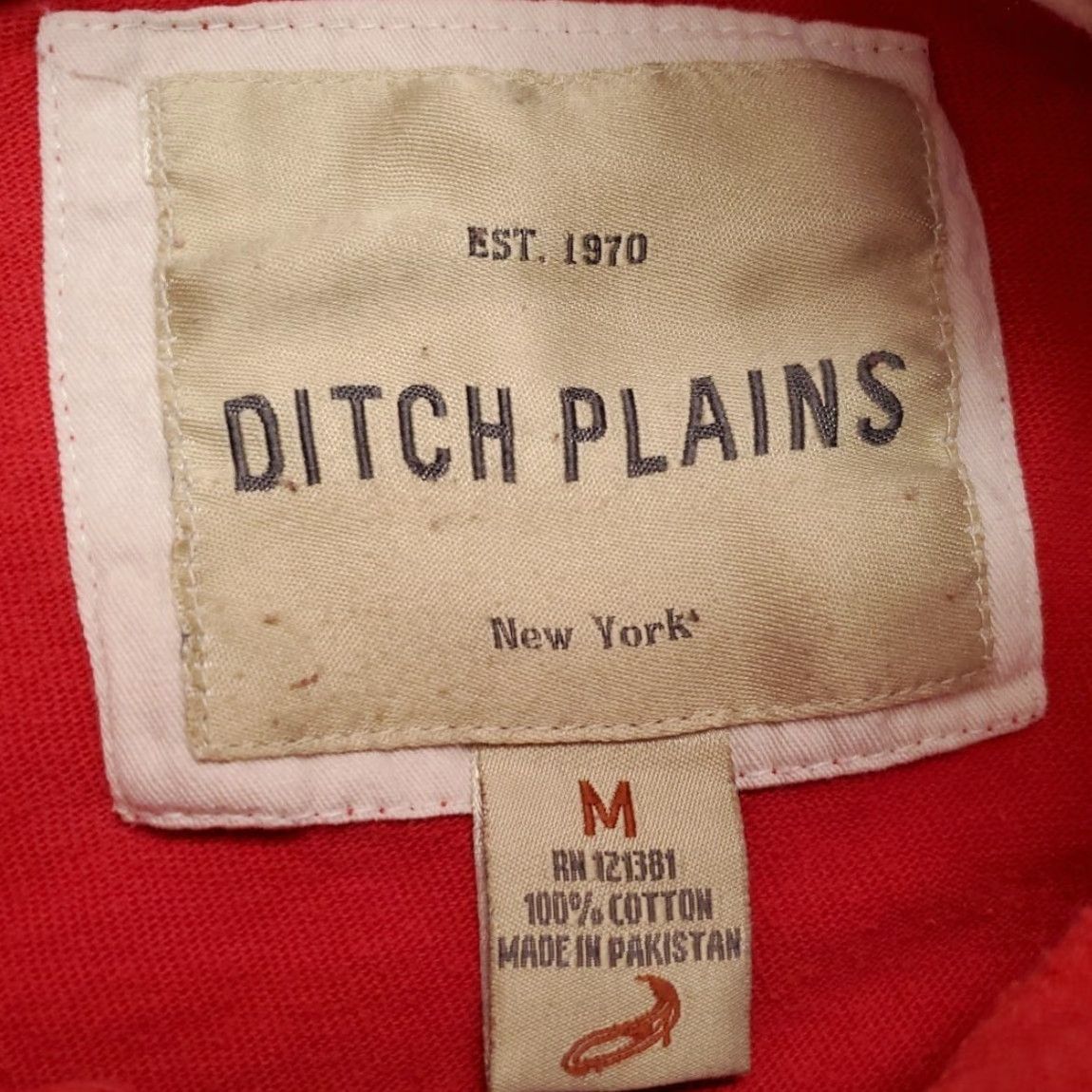 Vintage VTG Ditch Plains Sweatshirt Men M Retro Embroidered Polo Collar Long Sleeve Y2K Red USA Sports Mens Size US M / EU 48-50 / 2 - 6 Thumbnail