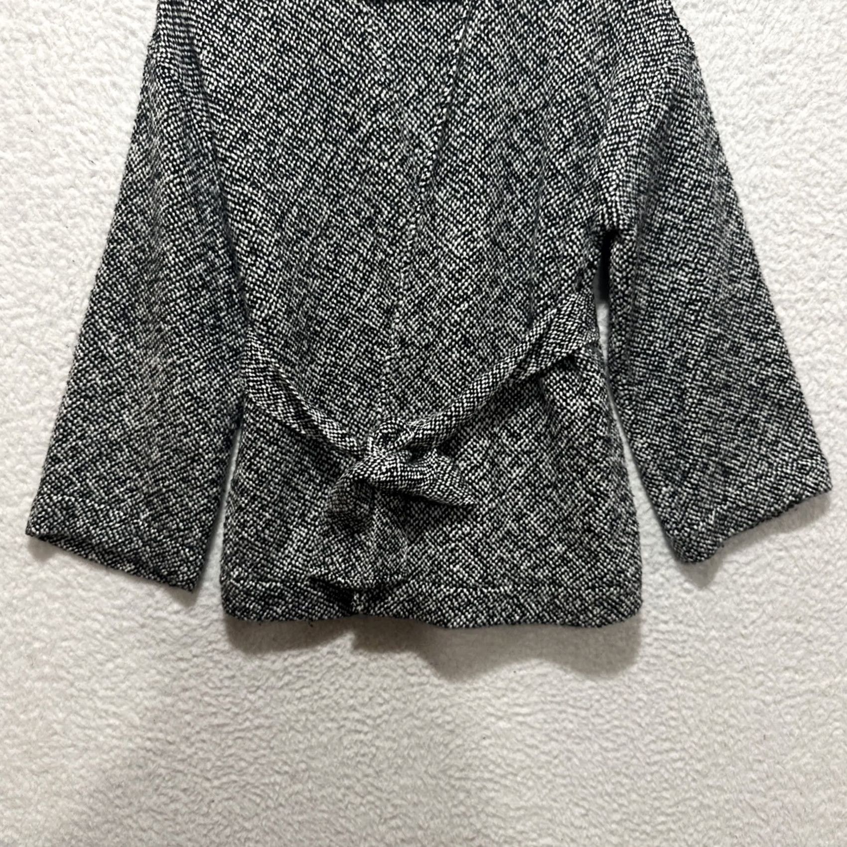 Eileen Fisher Eileen Fisher Women's PM 100% Organic Cotton Wrap Jacket Cardigan with Tie, Black, Petite, Long Sleeve, Casual Wear, Kimono Style, Tie Closure Size M / US 6-8 / IT 42-44 - 5 Thumbnail