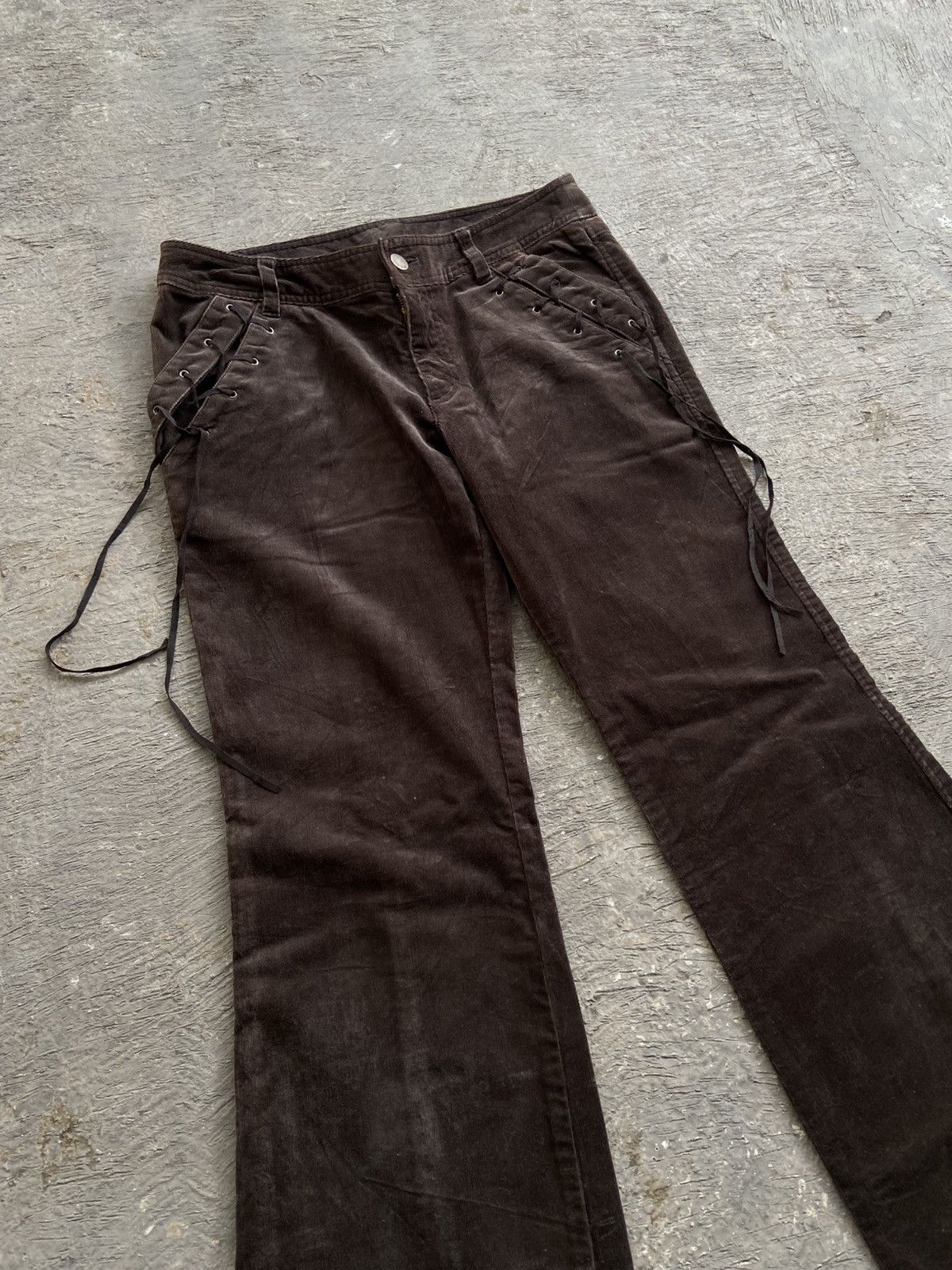 Le Grande Bleu (L.G.B.) 2000s Comme Ca Ism - Apocalypse Style Flare Corduroy Pants Size US 28 / EU 44 - 2 Thumbnail