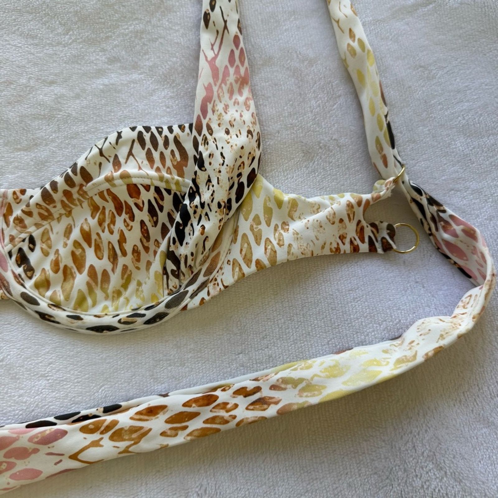 Beach Riot NWOT! Beach Bunny Multicolor Snake Print Swim Top, Size S Size S / US 4 / IT 40 - 9 Thumbnail