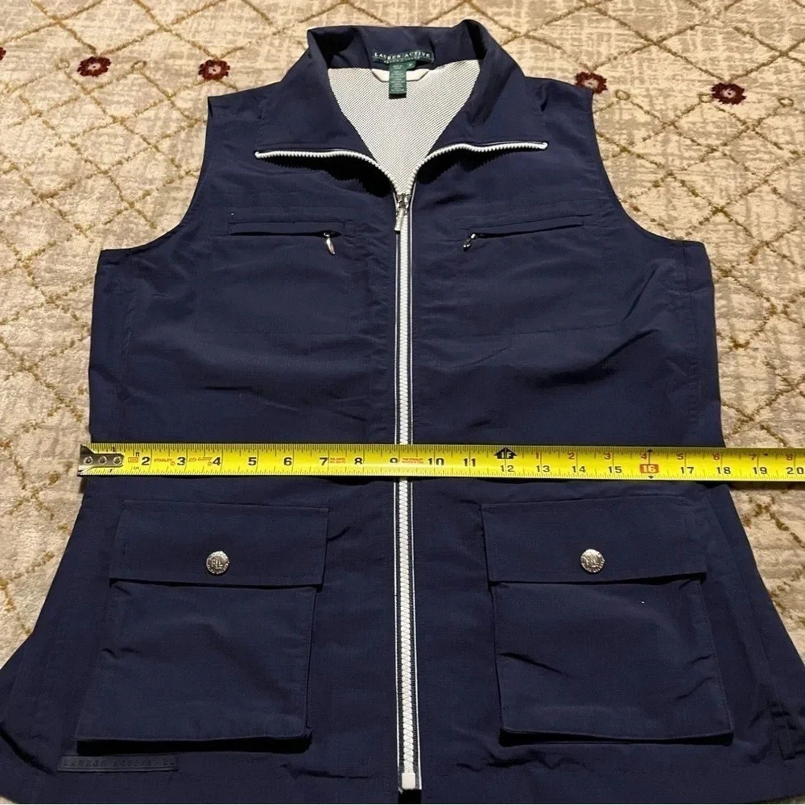 Lauren Ralph Lauren Ralph Lauren Active Womens Medium Blue Zip Up Vest Pockets Size M / US 6-8 / IT 42-44 - 8 Thumbnail