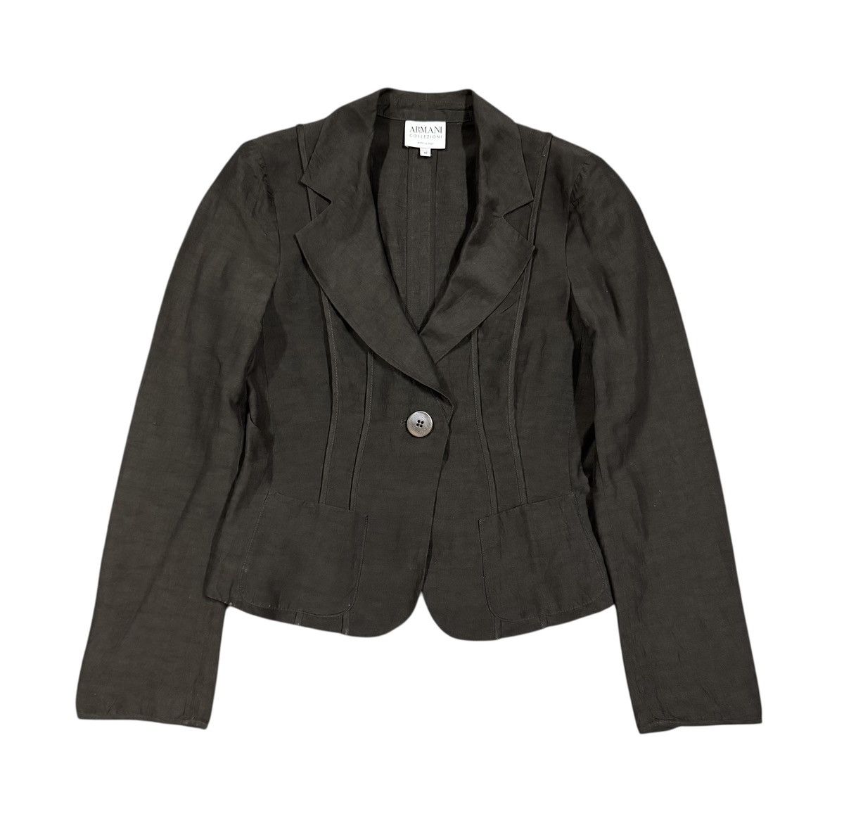 Armani Collezioni Vtg✅Luxury Armani Collezioni Silk Crop Jacket Made In Italy Size M / US 6-8 / IT 42-44 - 1 Thumbnail