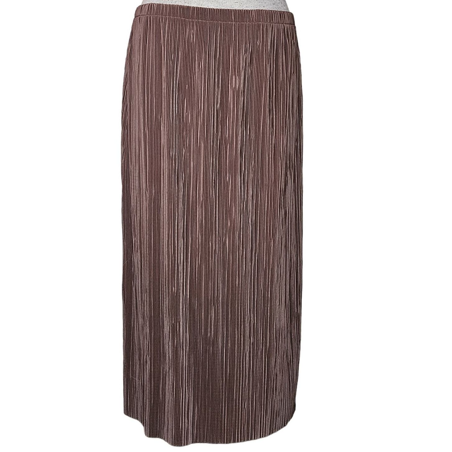 Paullina Gold Buckle Mesh Maxi Skirt Brown