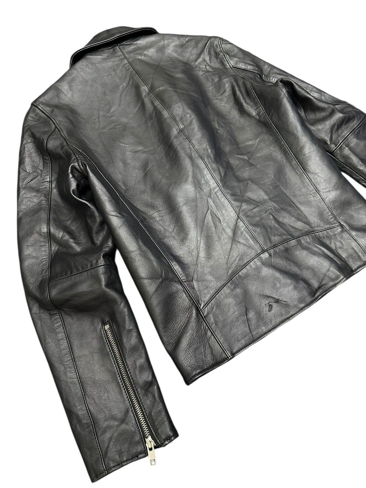 LIDNM Double Collar Leather Jacket