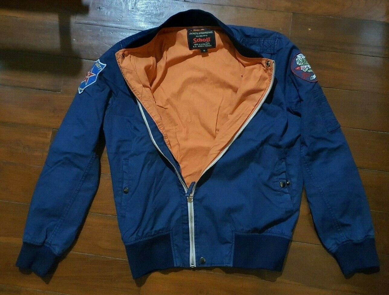 Schott schott blue bomber jacket embroidery pilot aero jacket Size US M / EU 48-50 / 2 - 3 Thumbnail