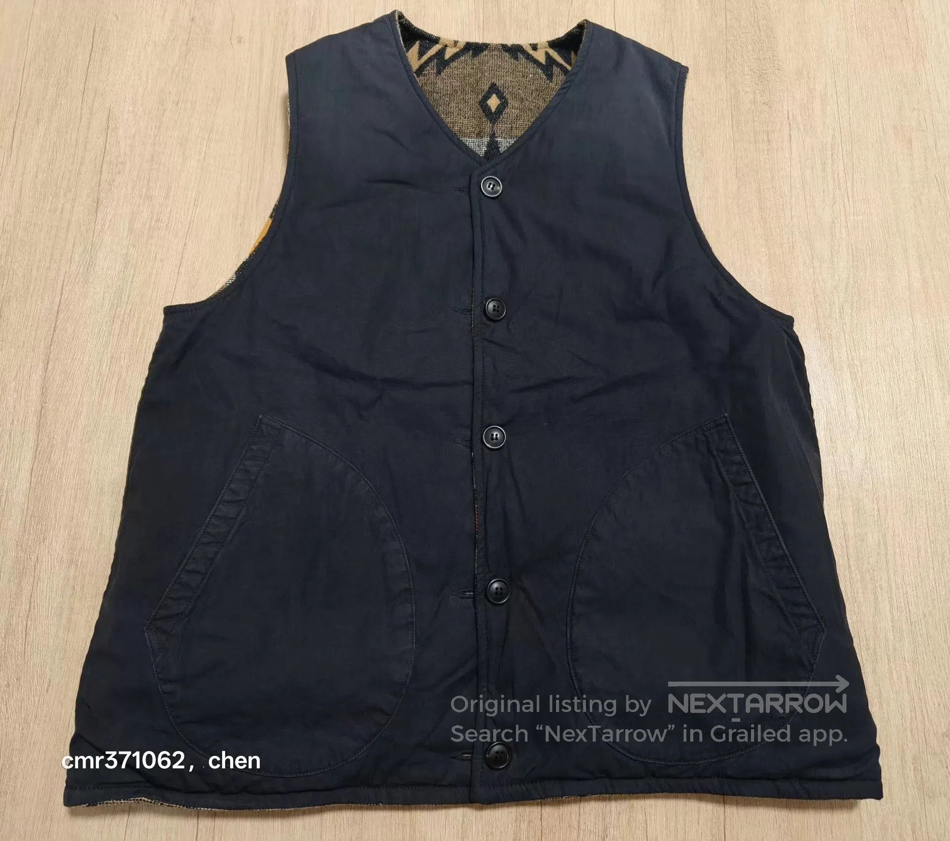 Visvim Black Patterned Sleeveless Vest Size M. Size US M / EU 48-50 / 2 - 5 Thumbnail