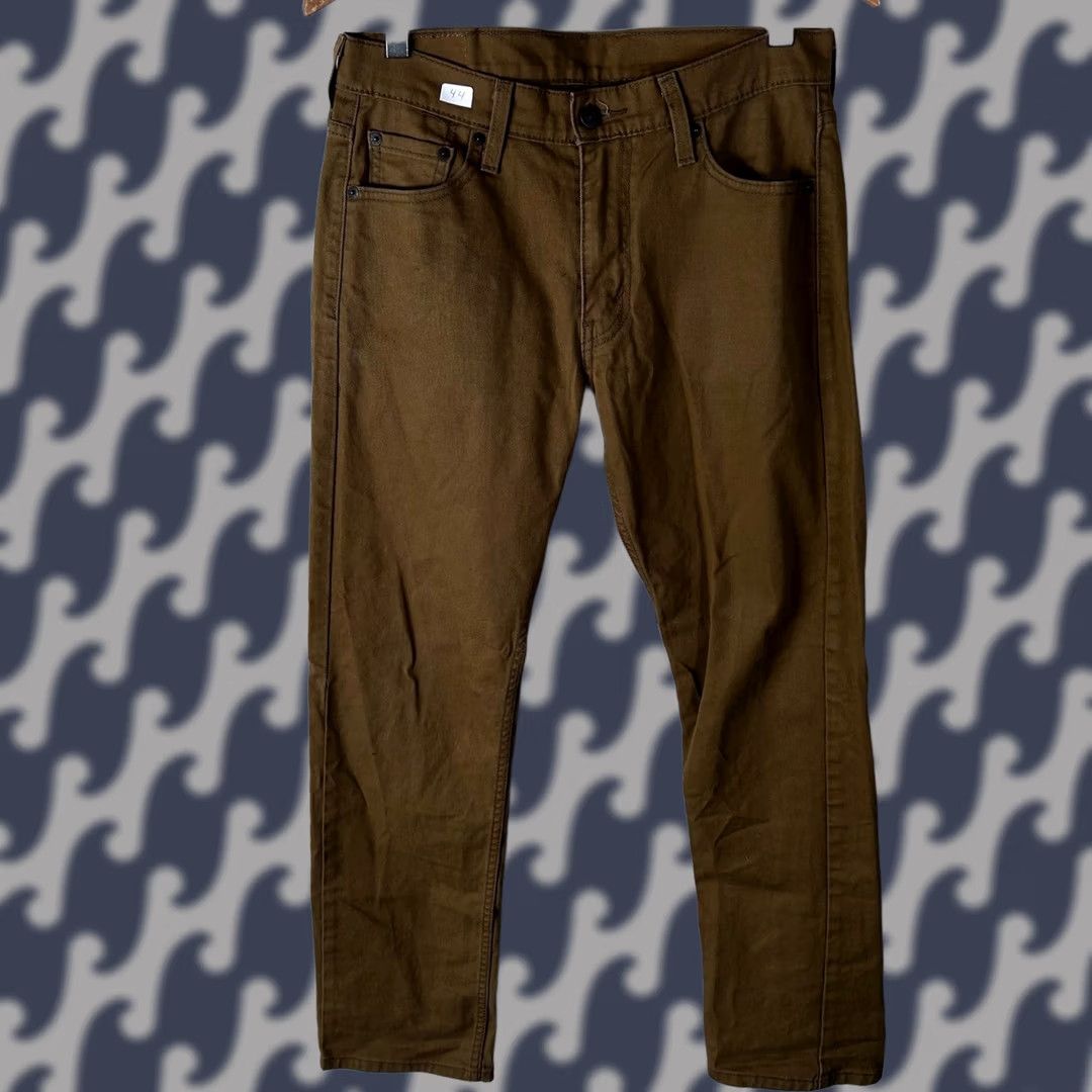 Levi's Levi's 513 Slim Straight Pants Mens Brown Twill 30x30 WaterLess 5-Pocket Denim Khakis Cotton Blend Regular Size 28 Inseam 30 Size US 30 / EU 46 - 1 Thumbnail