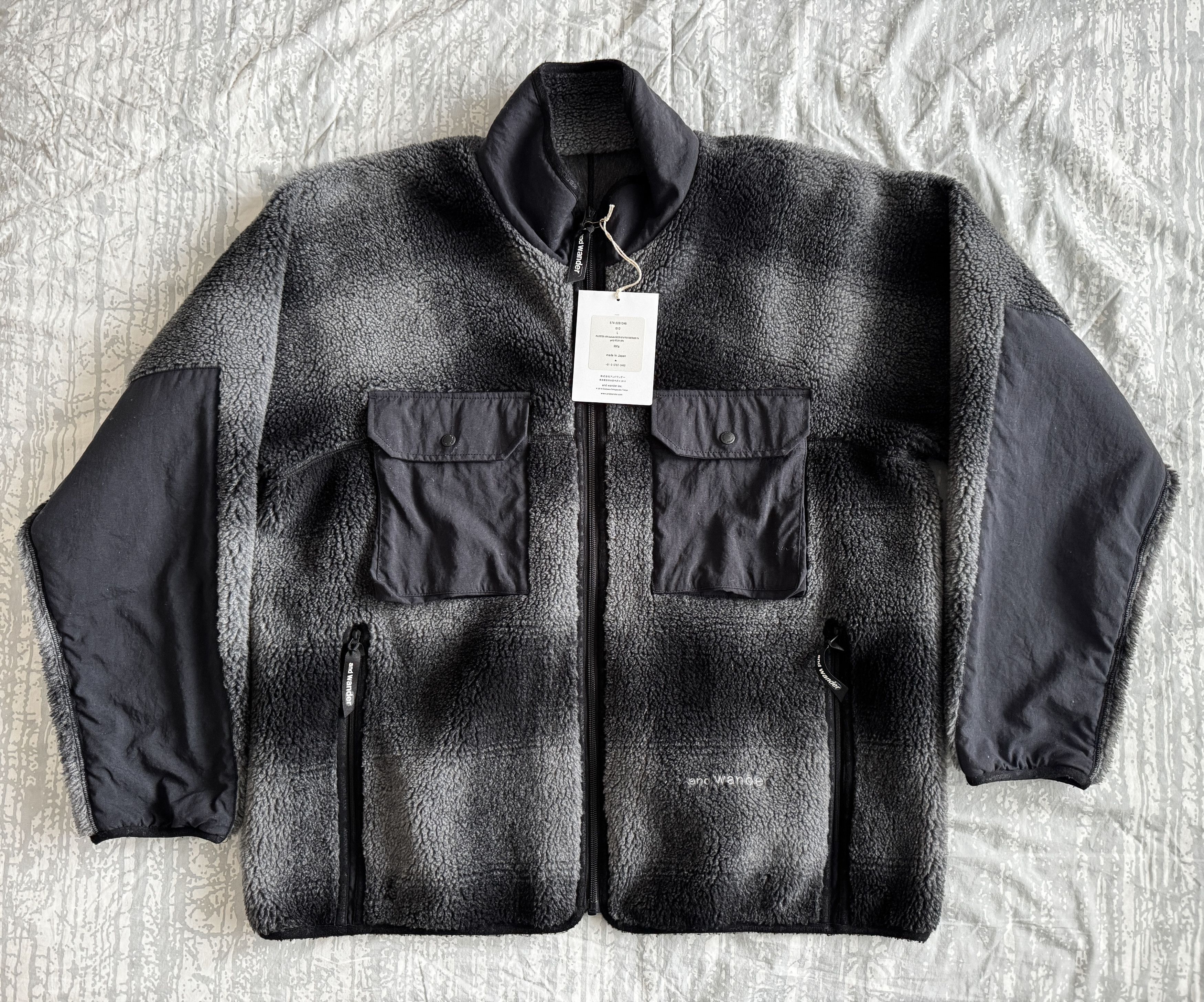 And Wander Check Boa Jacket Black Size US L / EU 52-54 / 3 - 2 Thumbnail