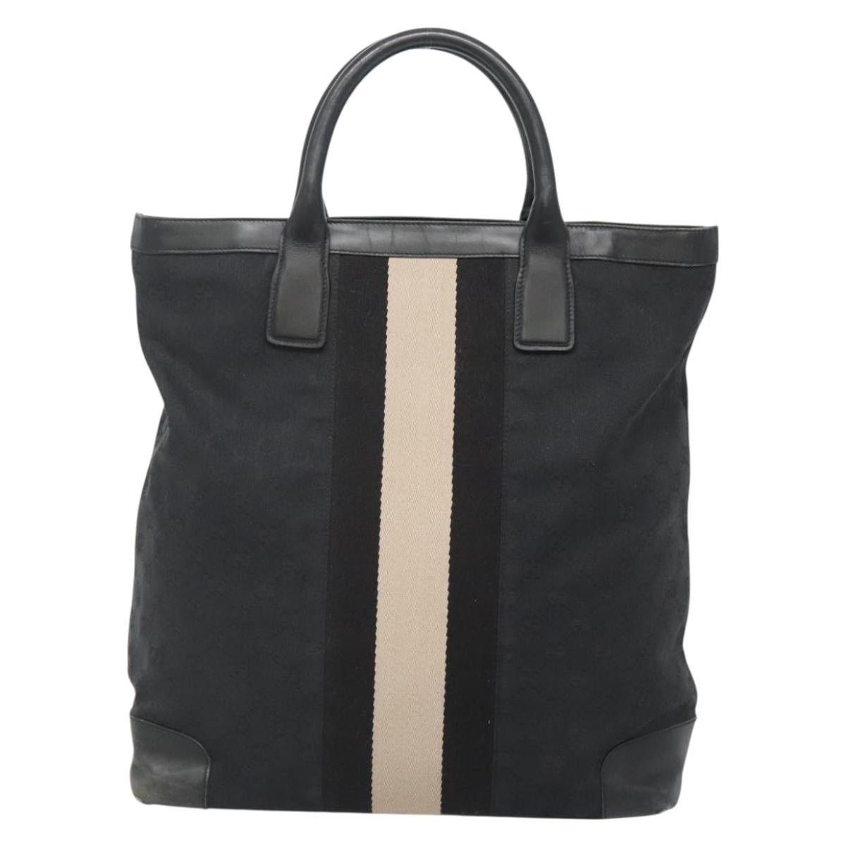 Gucci GUCCI GG Canvas Sherry Line Hand Bag Black Silver 002 002 Size ONE SIZE - 2 Thumbnail