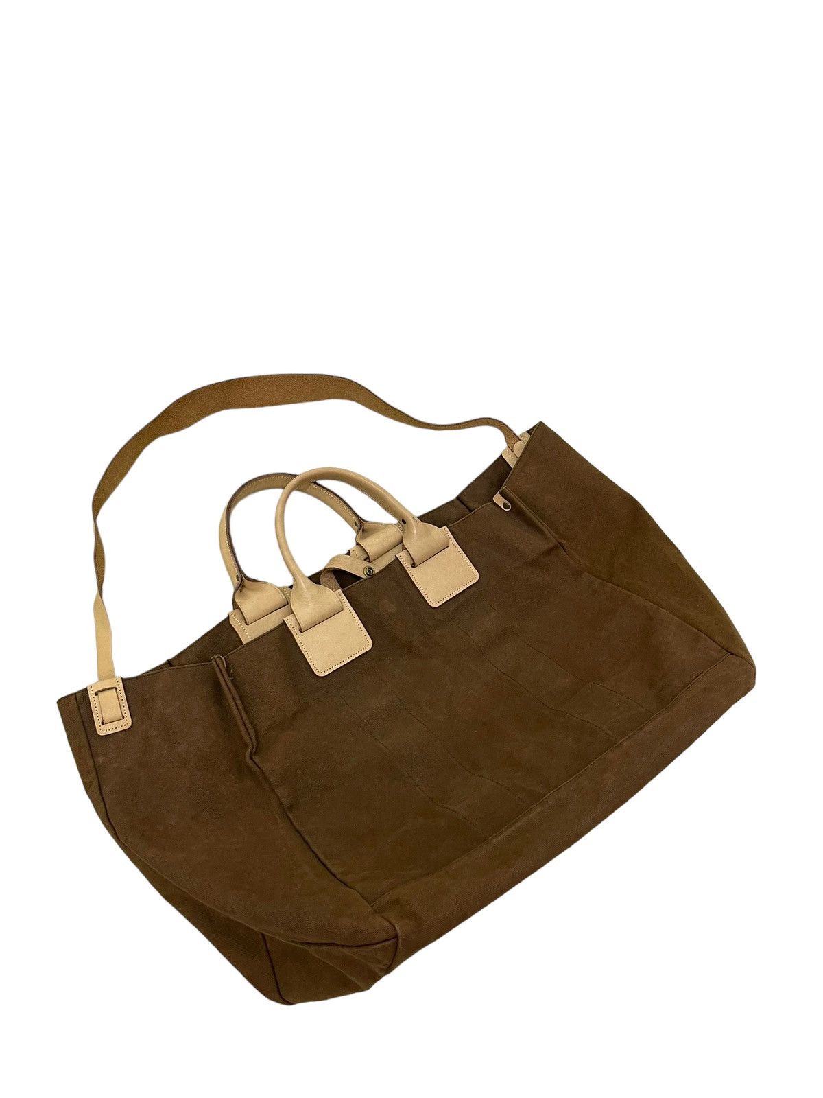 Japanese Brand Large Tote Shoulder Bag Sazaby Japan Cotton Canvas Leather Size ONE SIZE - 9 Thumbnail