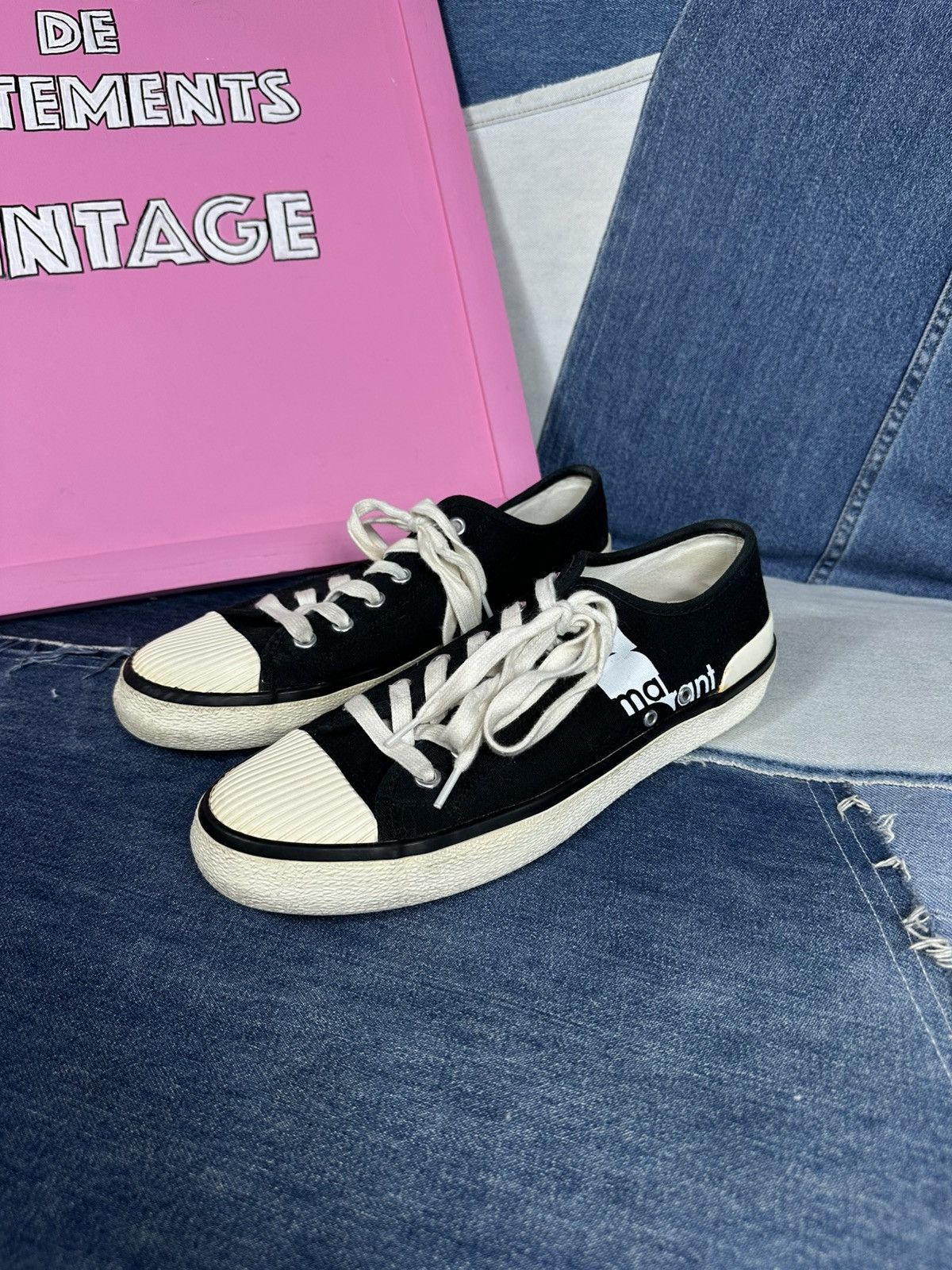 Isabel Marant Isabel Marant Binkoo Low Sneakers Canvas Colorblock Pattern Size US 8 / IT 38 - 1 Thumbnail